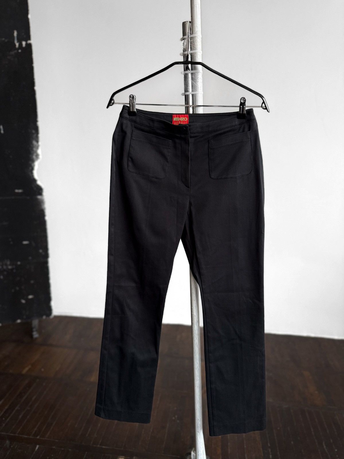 Kenzo Kenzo Jungle Womens Black Pants Straight Leg Designer Casual Size 28" / US 6 / IT 42 - 1 Thumbnail