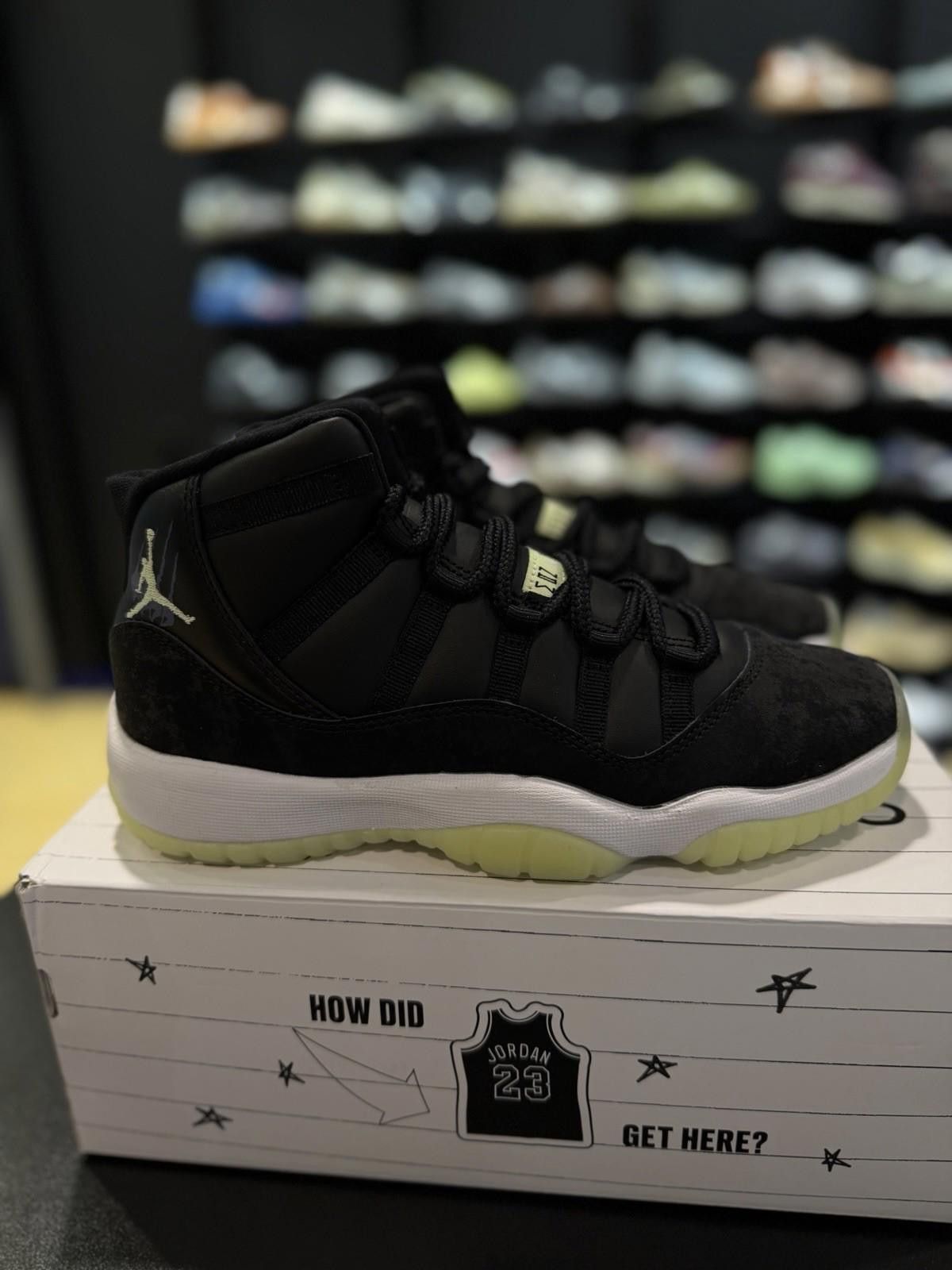 Nike Air Jordan 11 Retro GS 'Inner Beast' Black Barely Volt 7Y Size US 7 / EU 40 - 1 Thumbnail