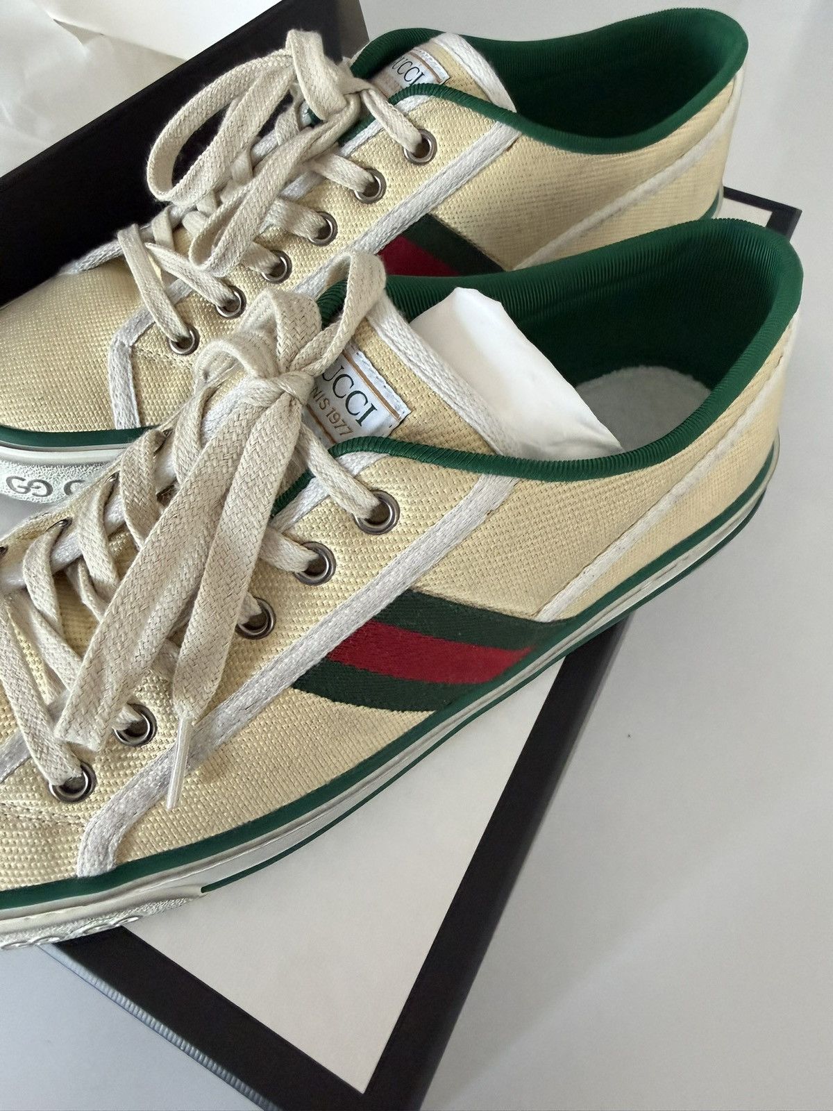 Gucci GUCCI Tennis 1977 distressed GG Canvas Web Mens Size 8 Size US 8 / EU 41 - 4 Thumbnail