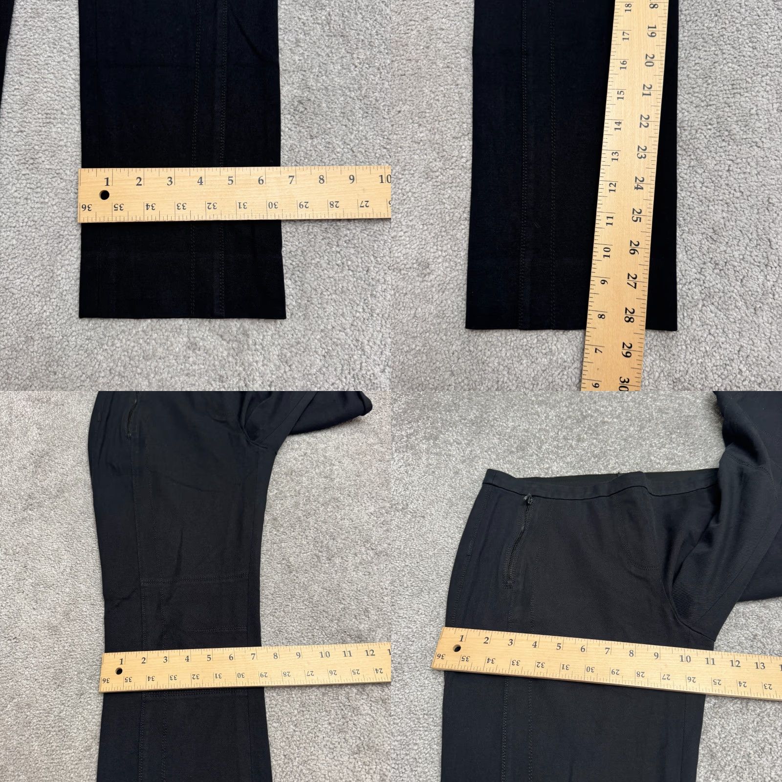 Elie Tahari Elie Tahari Cotton Mid Rise Trouser Pants Womens 6 Black Straight Leg Stretch Size 28" / US 6 / IT 42 - 9 Thumbnail