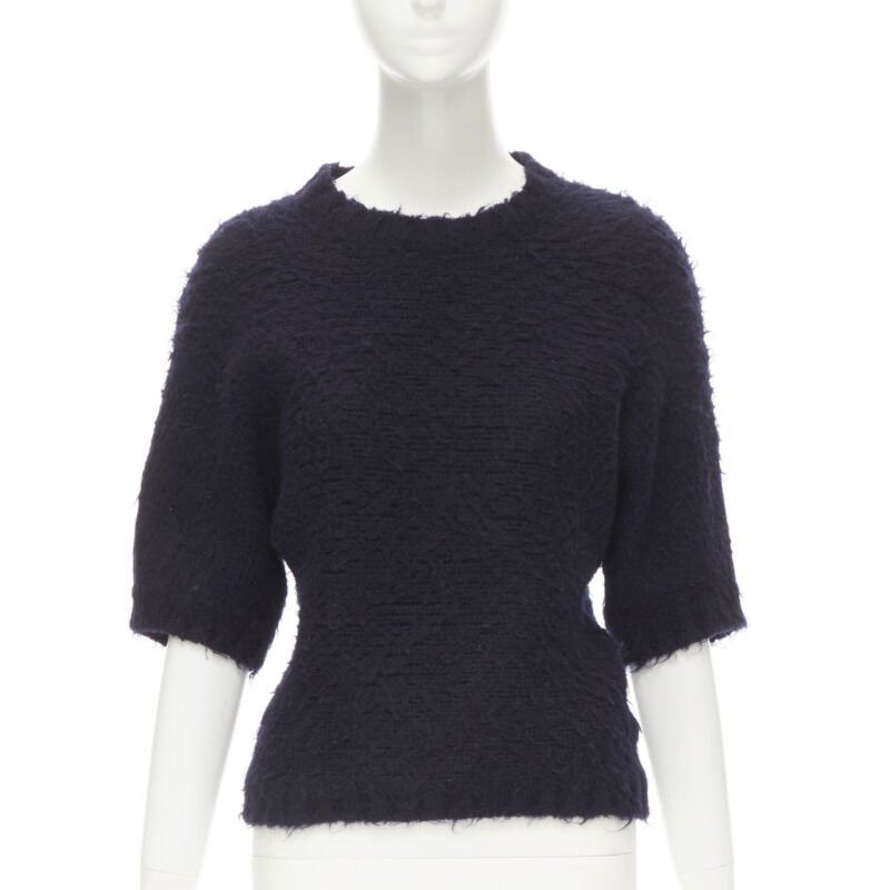 Comme des Garcons COMME DES GARCONS 1980s Vintage black boiled wool fluffy sweater M Size M / US 6-8 / IT 42-44 - 1 Thumbnail
