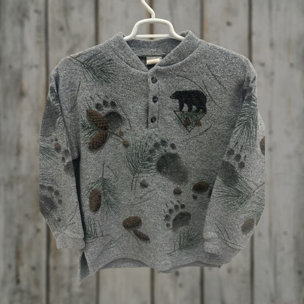 Vintage VINTAGE Artisan Sweatshirt Men Large Gray 90s Nature Animals Pine Trees Bears Pullover USA MADE Size US L / EU 52-54 / 3 - 1 Thumbnail