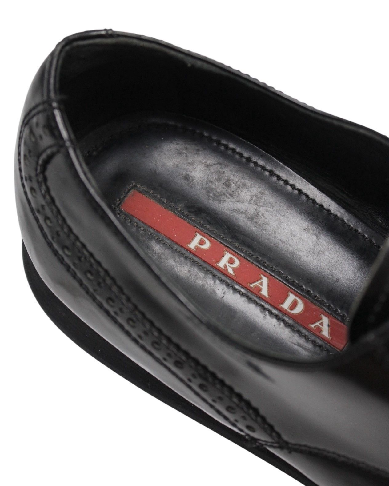 Prada 2010S PRADA MILANO BLACK WINGTIP BROGUE SHOES Size US 7 / EU 40 - 10 Thumbnail