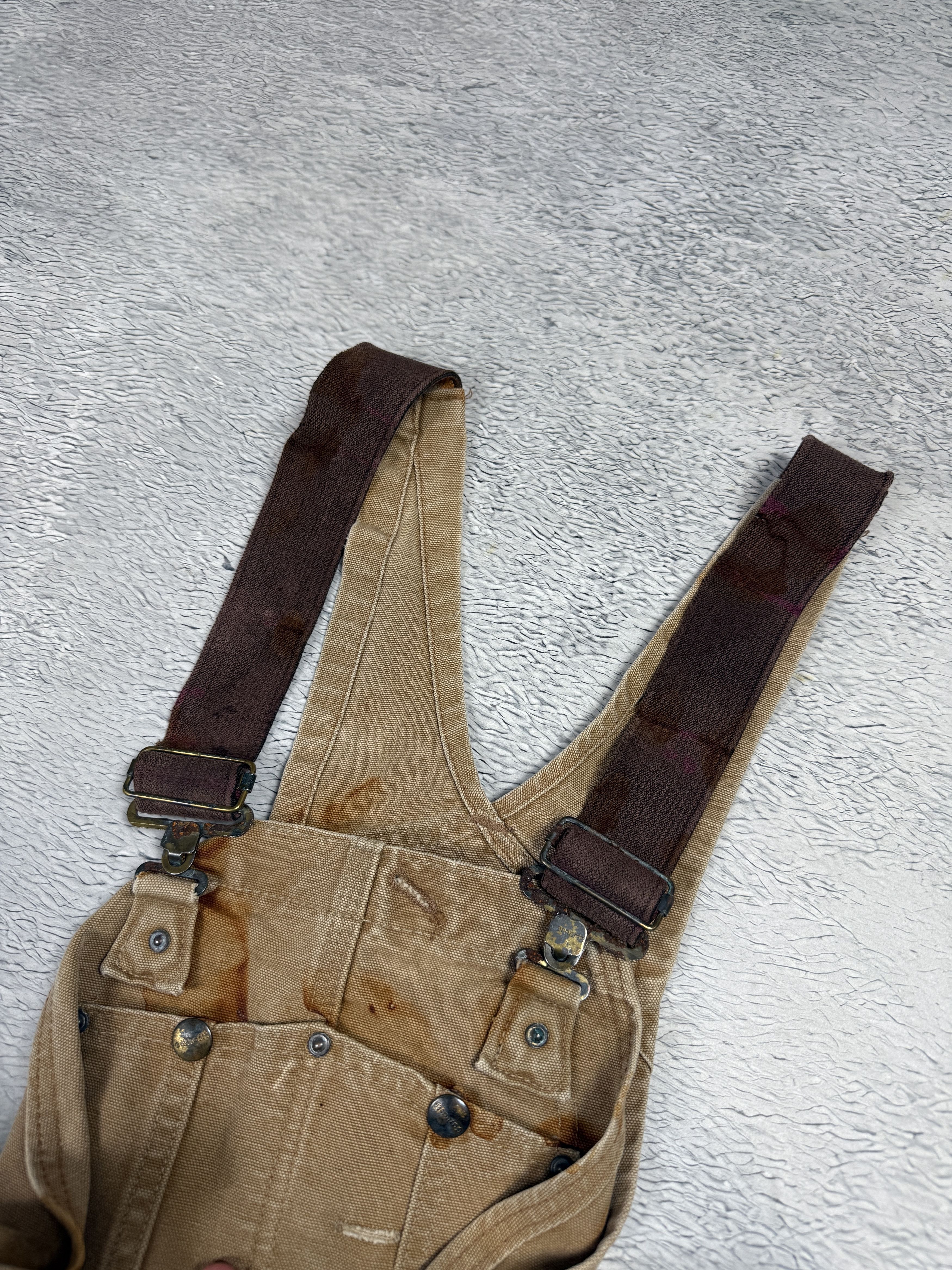 Carhartt Carhartt Vintage Overalls R02 Brown Carpenter Painted Faded Size US 32 / EU 48 - 12 Thumbnail