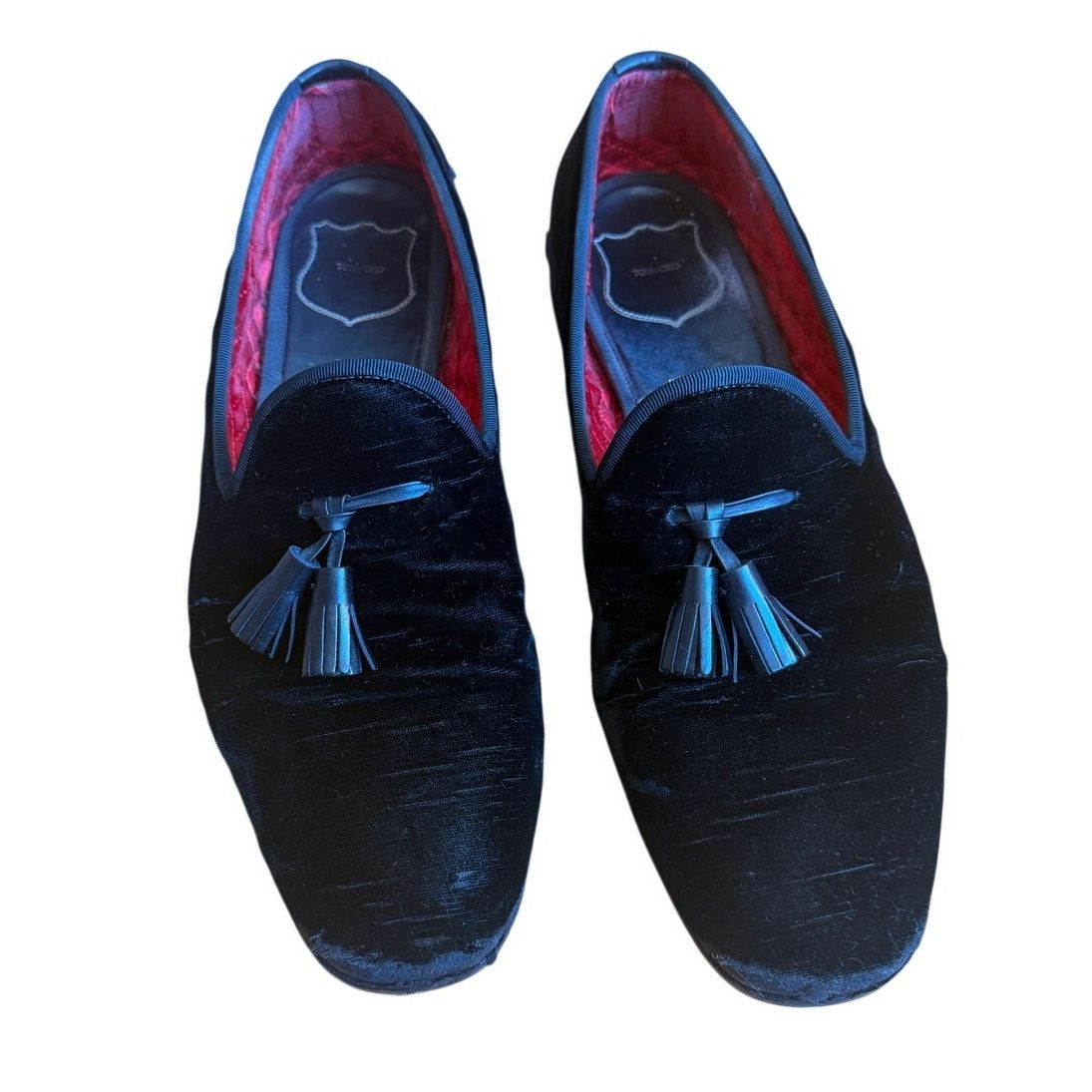Tom Ford Tom Ford Black Velvet Tassel Loafers Size US 12 / EU 45 - 1 Thumbnail