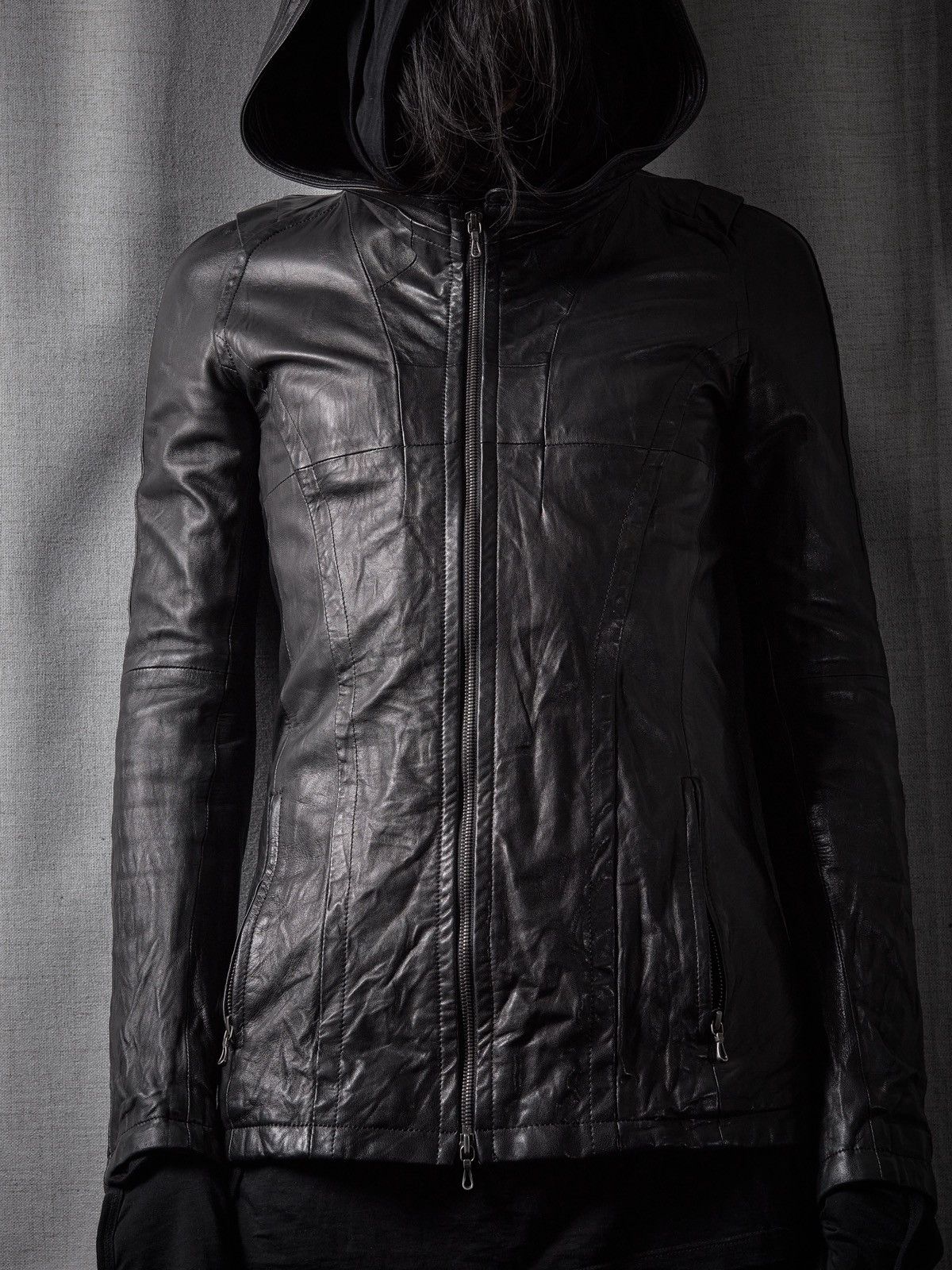 Julius goth;ik Symmetric Cowl/High Neck Leather Jacket | Grailed