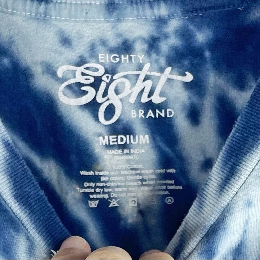 Eighty Eight EIGHTY EIGHT Men’s Blue Tie-dye T-shirt with Beanie Emoji M Size US M / EU 48-50 / 2 - 5 Thumbnail