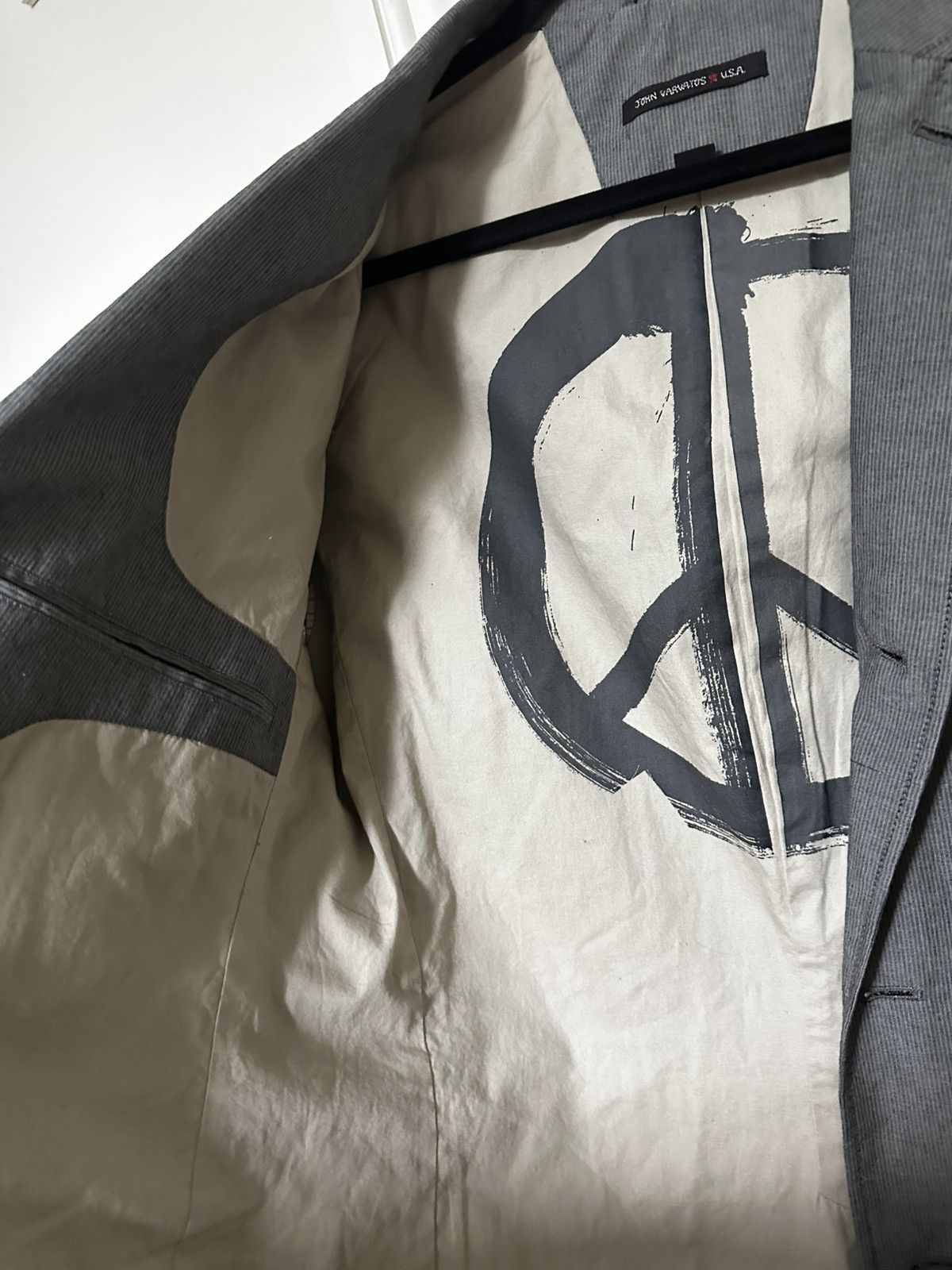 John Varvatos Rare John Varvatos Grey Peace Blazer Size 40S - 4 Thumbnail