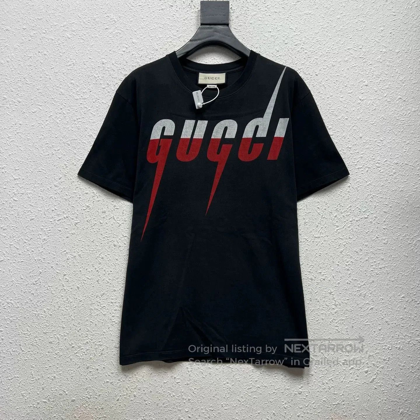 gucci lightning logo print short sleeve t.
