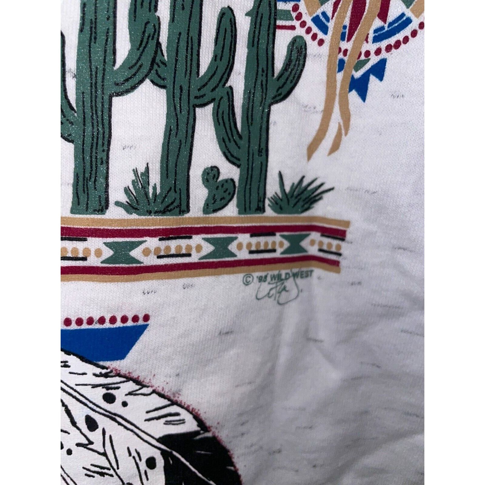 Vintage Vintage Test Print Shirt Arizona Wyoming Wolf White M Tee Size US M / EU 48-50 / 2 - 5 Thumbnail