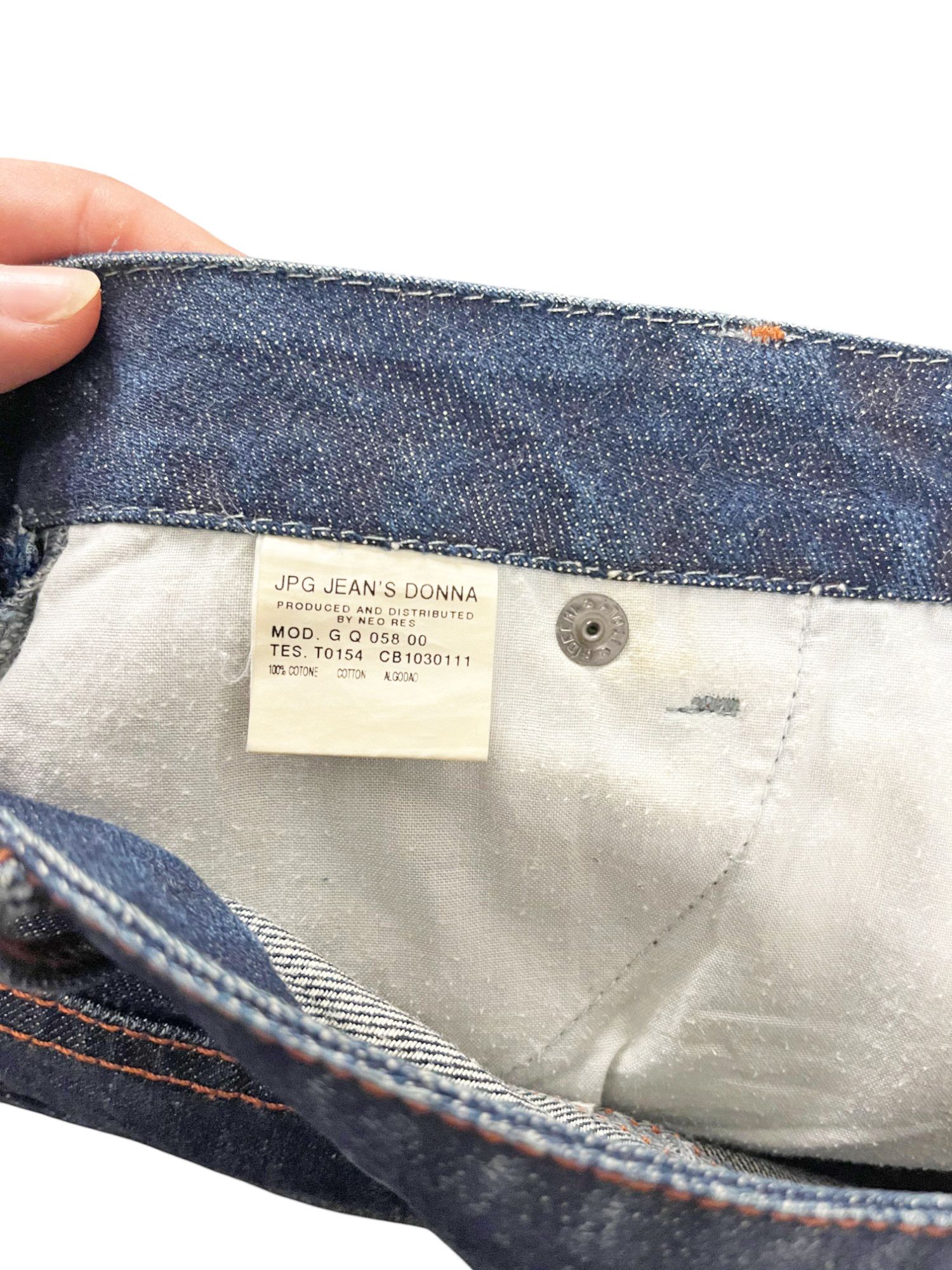 Jean Paul Gaultier 1990's Blue Cut-out Wide Jeans Size US 31 - 10 Thumbnail