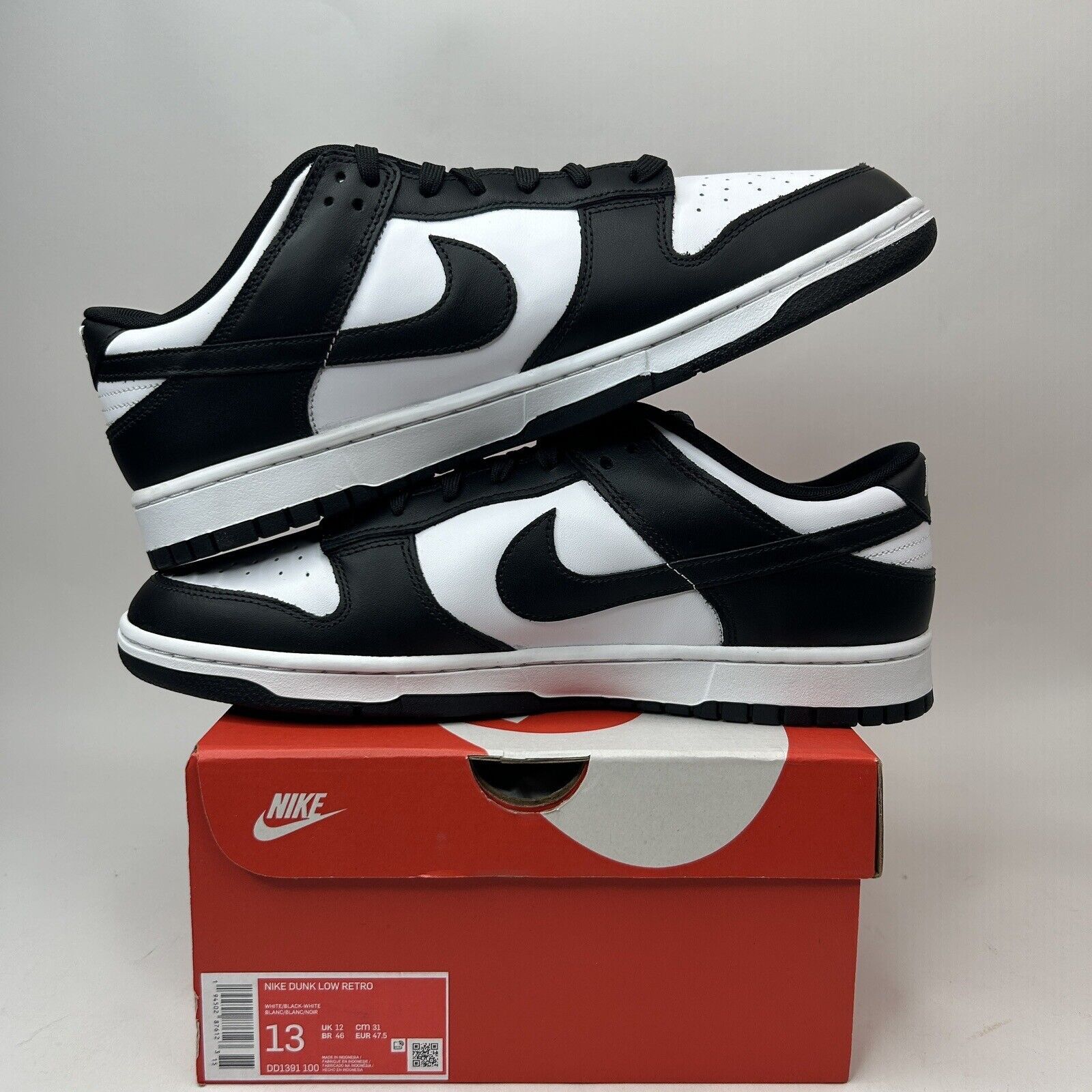 Nike Nike Dunk Low Retro “Black White/Panda” 2023 Size US 13 / EU 46 - 3 Thumbnail