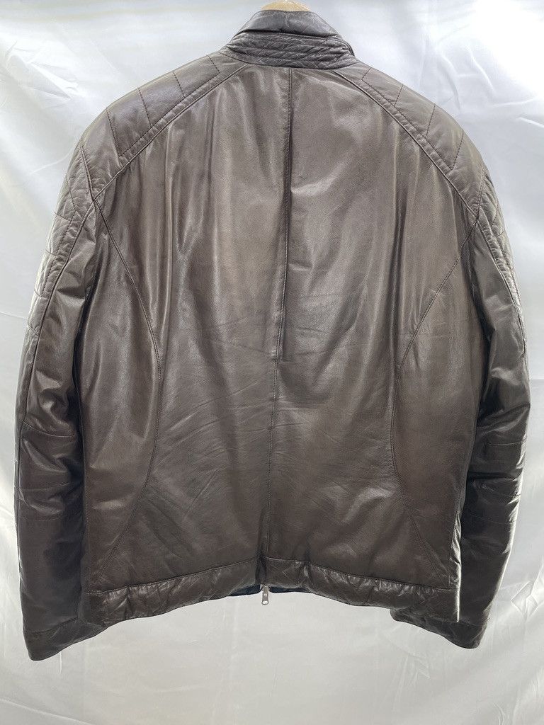 Brunello Cucinelli BRUNELLO CUCINELLI Brown Leather Nylon Blue Bomber Jacket Size US L / EU 52-54 / 3 - 10 Thumbnail