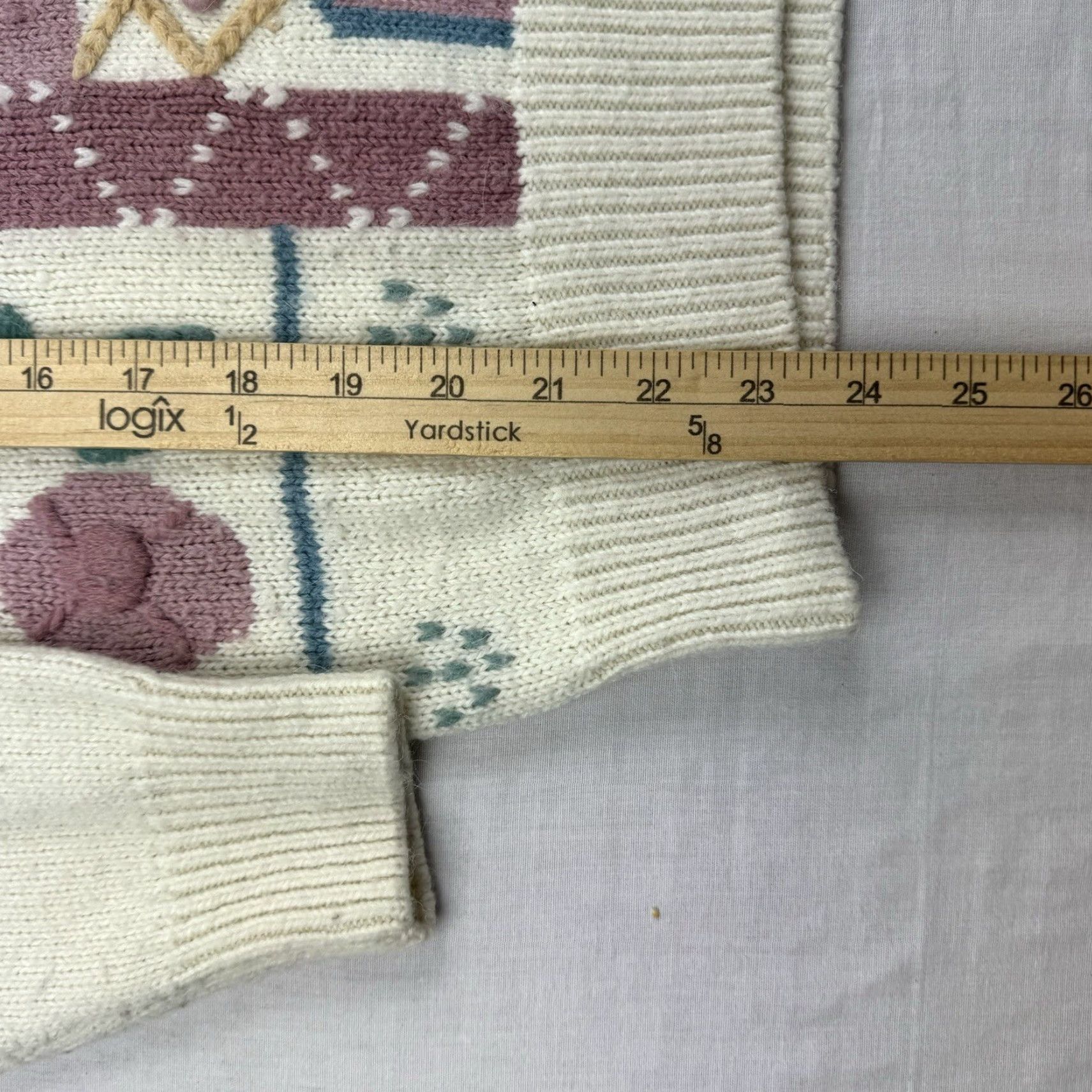Vintage VINTAGE Flower Sweater Women's Crew Neck Knit Pullover S Ivory 90s Grandma Style Mens Womens Size S / US 4 / IT 40 - 7 Thumbnail