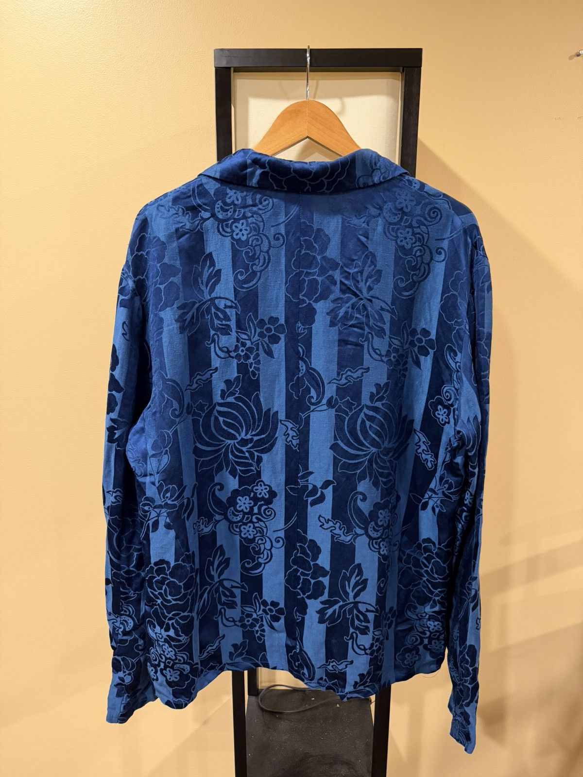 Haider Ackermann Haider Ackermann Floral Brocade Viscoe Blend Blue Shirt Size US S / EU 44-46 / 1 - 4 Thumbnail