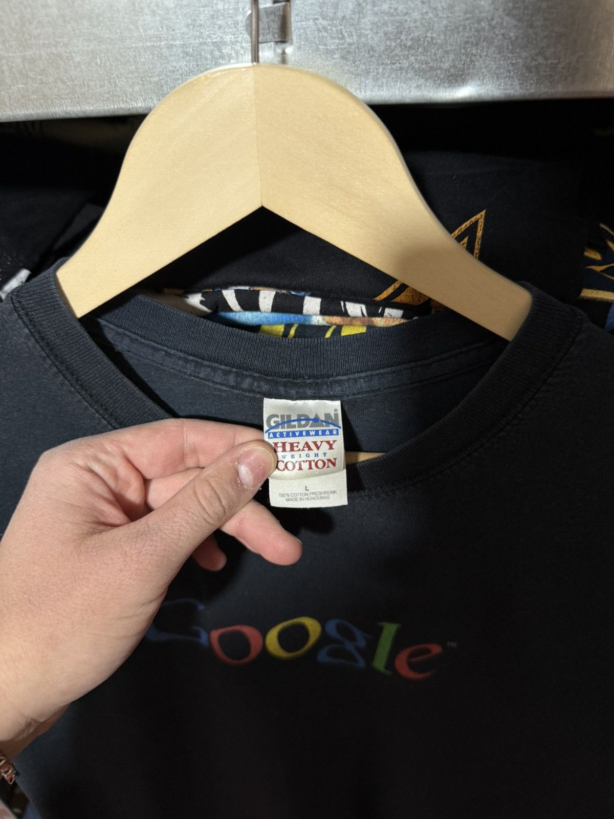 Vintage Vintage 2000s Google I'm Feeling Lucky Black T-shirt Size US L / EU 52-54 / 3 - 5 Thumbnail