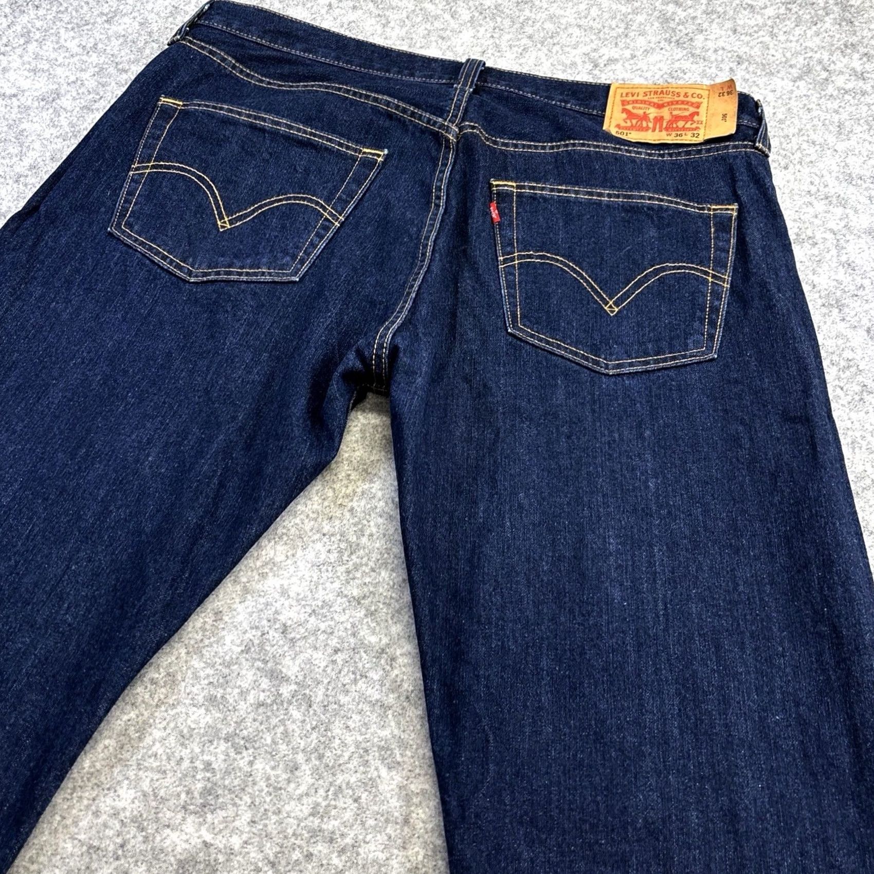 Levi's Levi’s 501 Jeans W36” L30” Darkwash Blue Men’s Button Fly Pant Straight Leg Jeans Regular Fit Mens Right Now Wearing 501 Series Vintage No Size US 36 / EU 52 - 5 Thumbnail