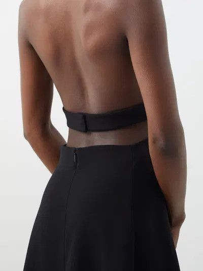 Saint Laurent Paris o1y0126 Midi Dress in Black Size M / US 6-8 / IT 42-44 - 3 Thumbnail