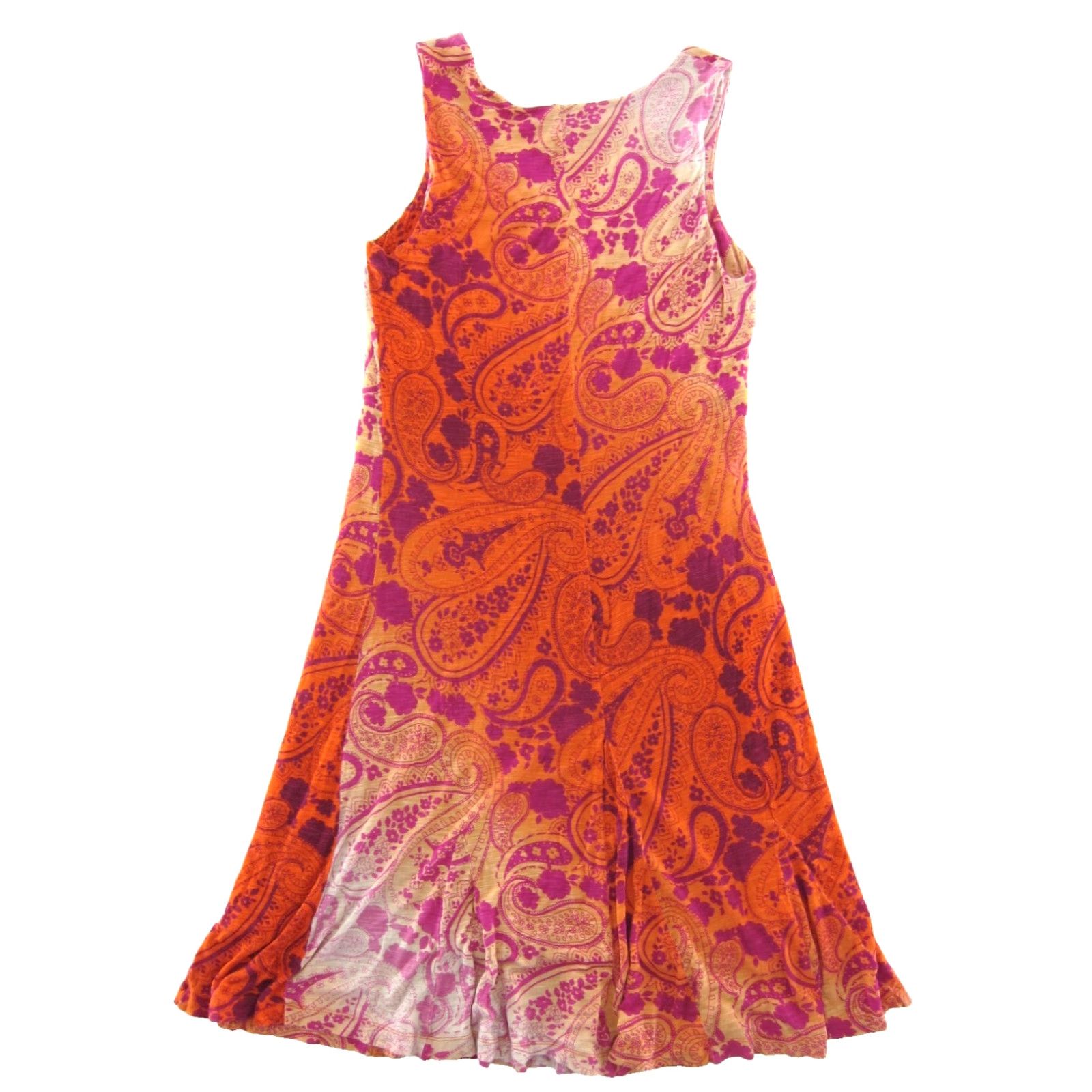 Tommy Bahama Tommy Bahama Dress Midi Sun Tank Shade Orange Paisley Rayon Stretch M Medium Women Women's Size M / US 6-8 / IT 42-44 - 2 Thumbnail