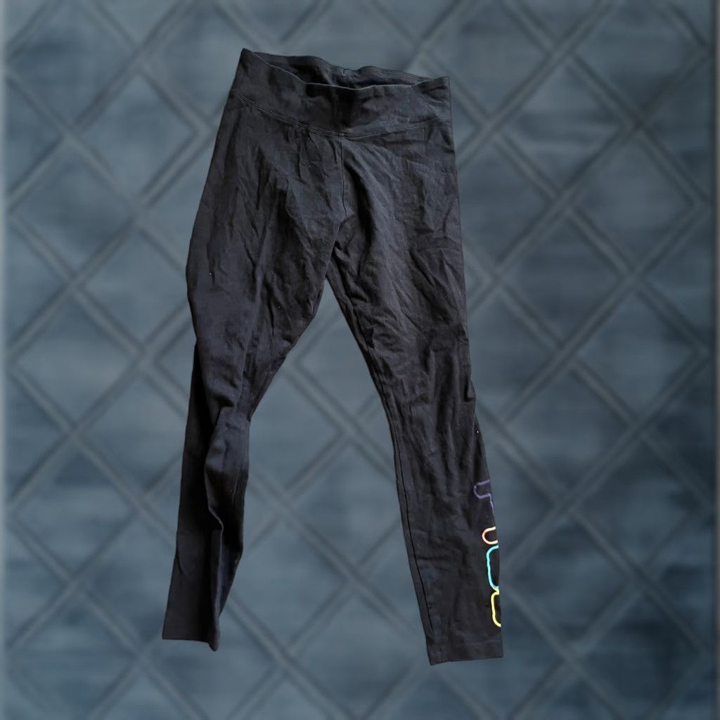 Fila VINTAGE FILA Women’s Athletic Leggings Small Black Striped Workout Activewear Skinny Stretch Size 28" / US 6 / IT 42 - 1 Thumbnail