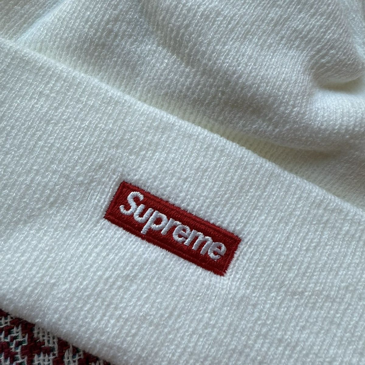 New Era × Supreme FW20 Supreme x New Era S Logo Beanie White Small Box Logo Size ONE SIZE - 4 Thumbnail