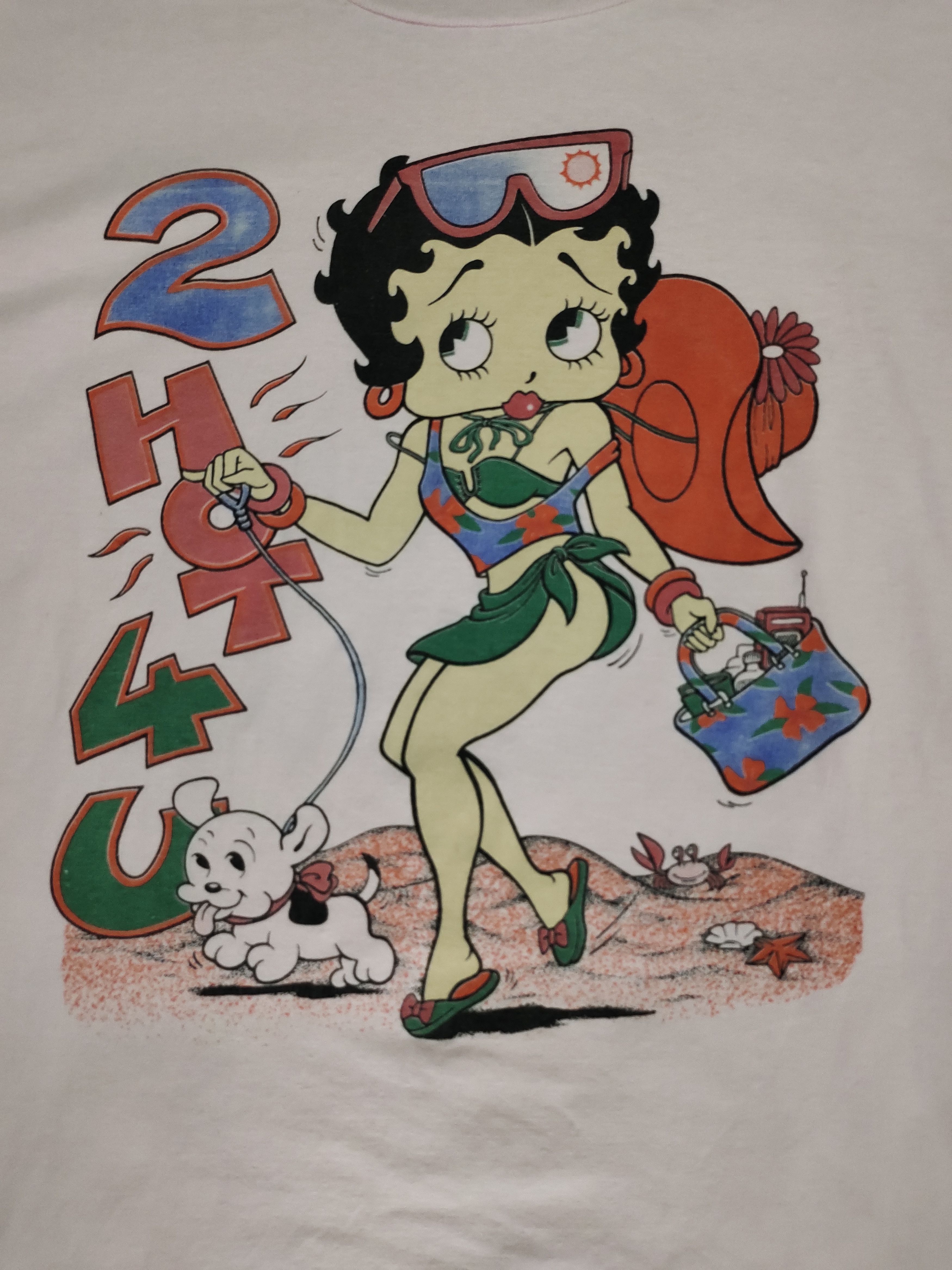 Vintage Vintage 90s Betty Boop 2 Hot 4 U Pin-Up Bikini T-Shirt Size US XL / EU 56 / 4 - 3 Thumbnail