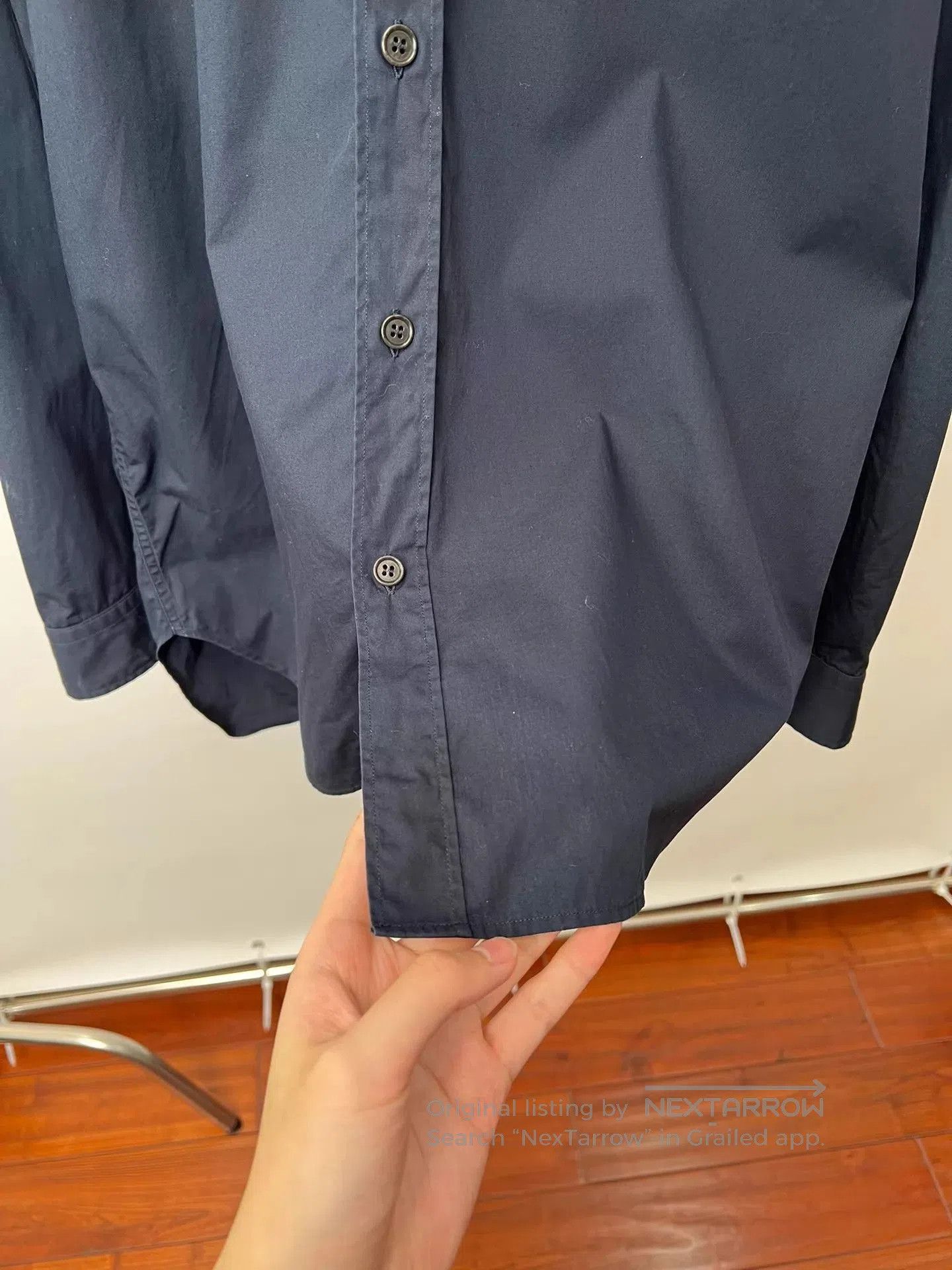 Dries Van Noten Blue Long-Sleeve Button-Up Shirt. Size US M / EU 48-50 / 2 - 6 Thumbnail