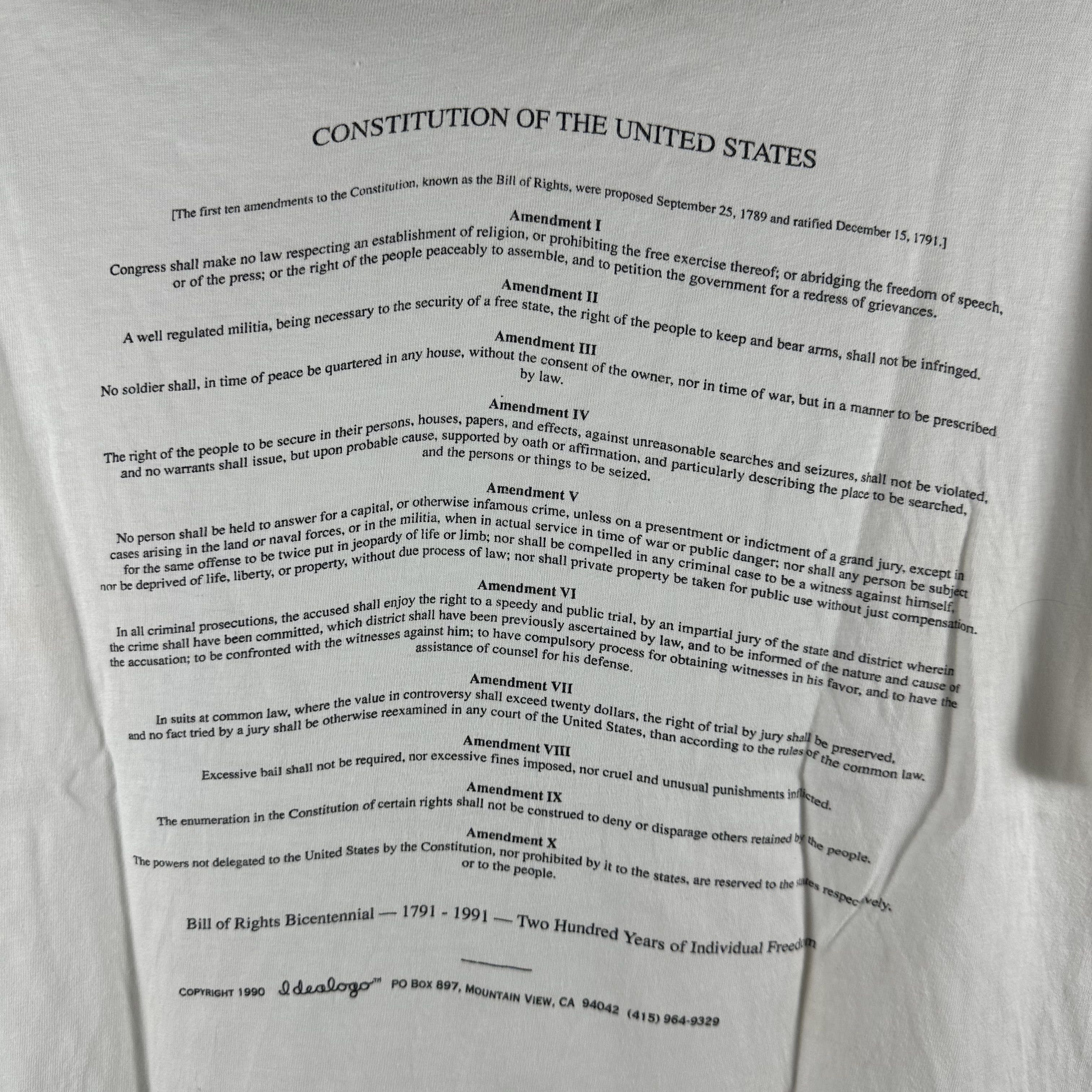 Vintage Vintage 1990 Constitution of the United States T-shirt Size US XL / EU 56 / 4 - 4 Thumbnail