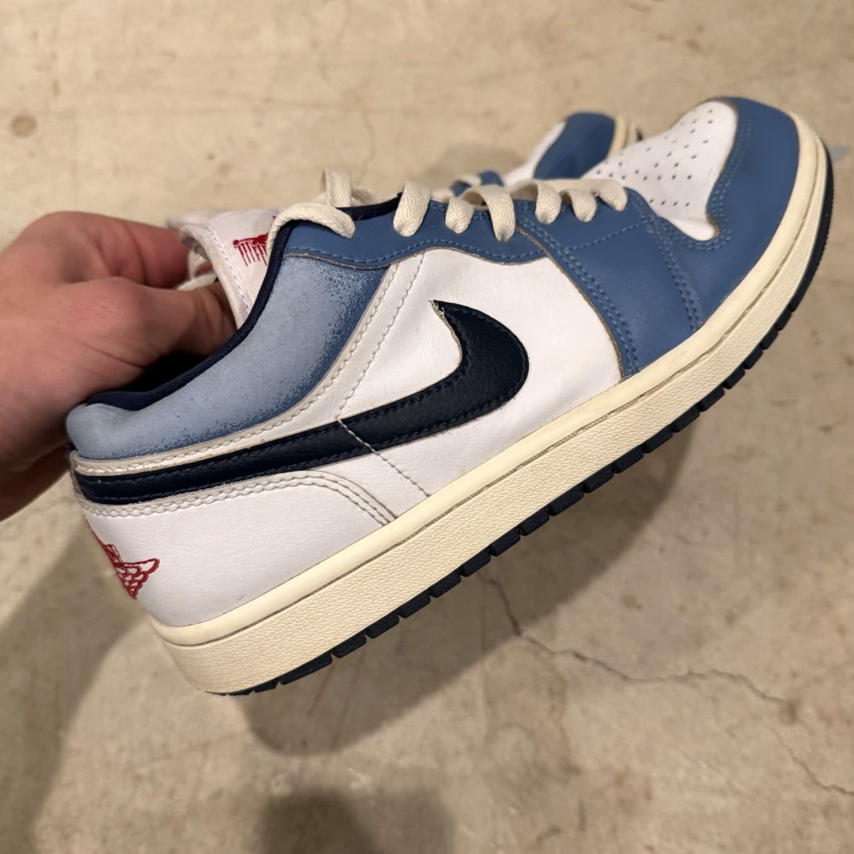 Jordan Brand Nike Air Jordan 1 Low SE Motion White Armory Navy HM3711-144 Mens Size 8.5 Sneaker Size US 9 / EU 42 - 4 Thumbnail
