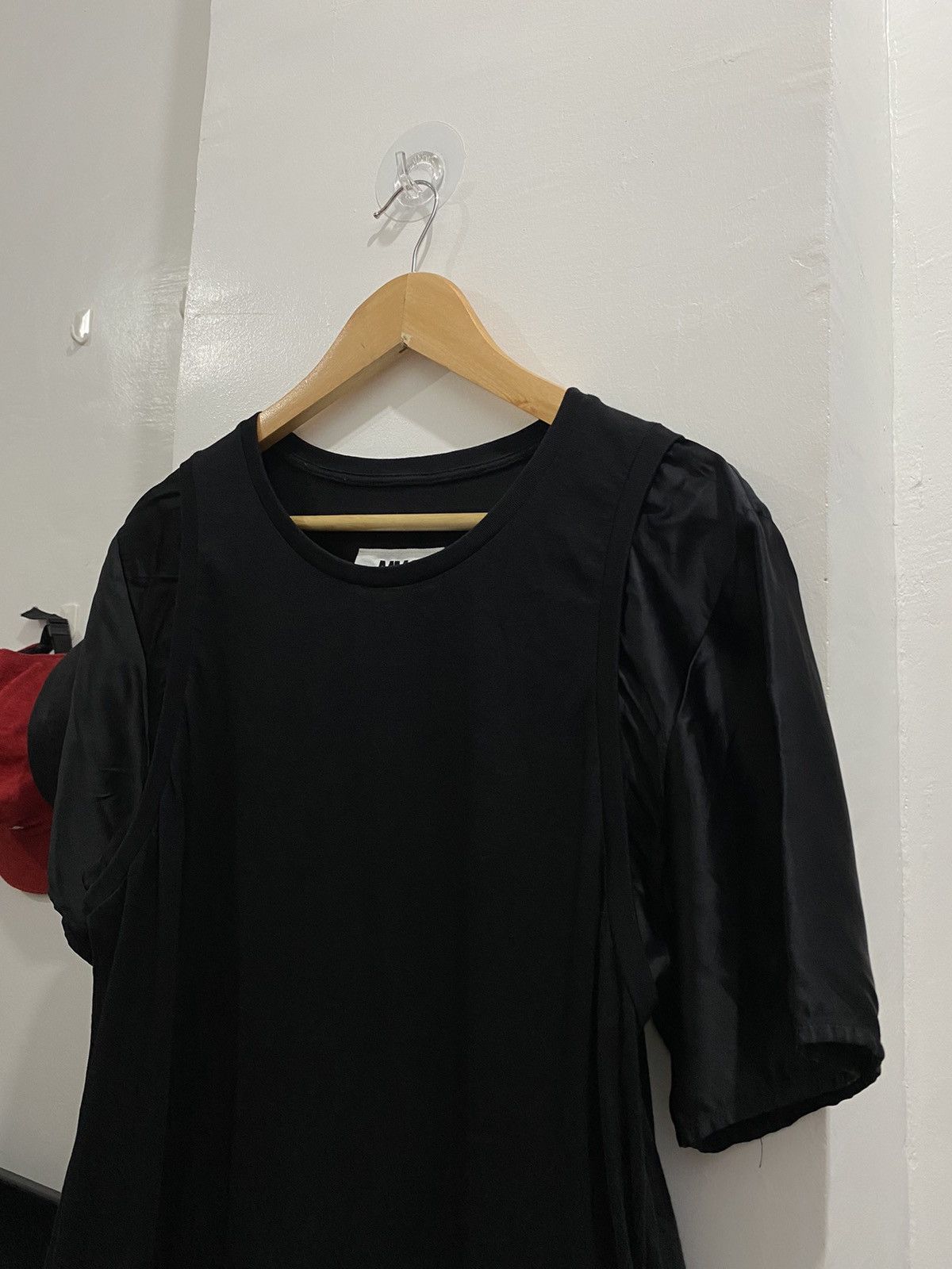 Maison Margiela MAISON MARGIELA BLACK SATIN SPLICED SHIRT Size S / US 4 / IT 40 - 3 Thumbnail