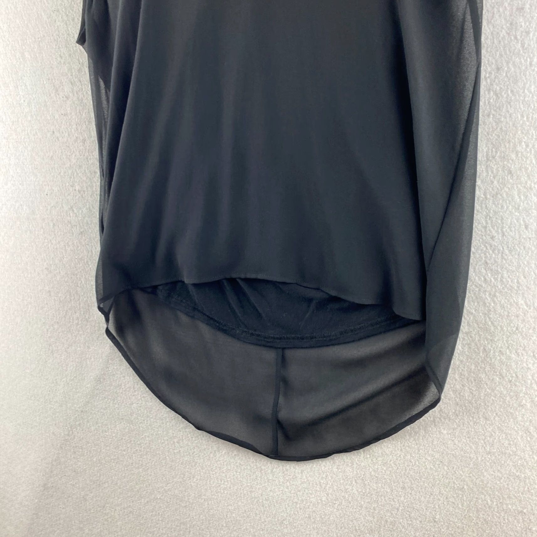 Zara Zara Blouse Womens XS Black Sheer Long Back V Neck Sleeveless Light Weight Modern Shirt XS Womens Black Blouse Size XS / US 0-2 / IT 36-38 - 5 Thumbnail