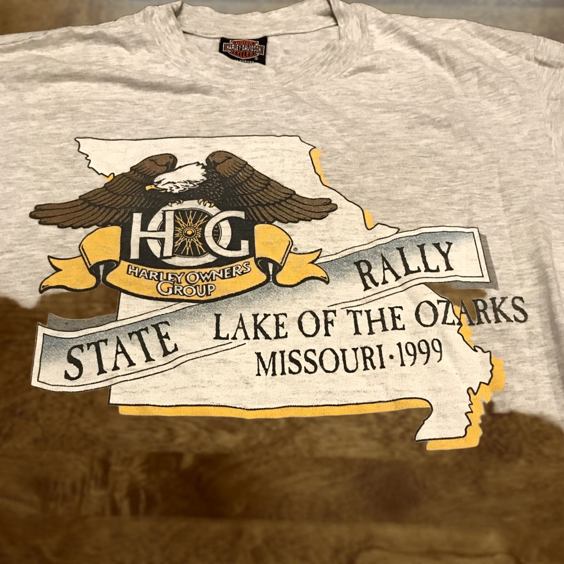 Harley Davidson Harley Davidson State Rally Missouri 1999 Gray Men M Cotton Shirt B5 Size US M / EU 48-50 / 2 - 1 Thumbnail