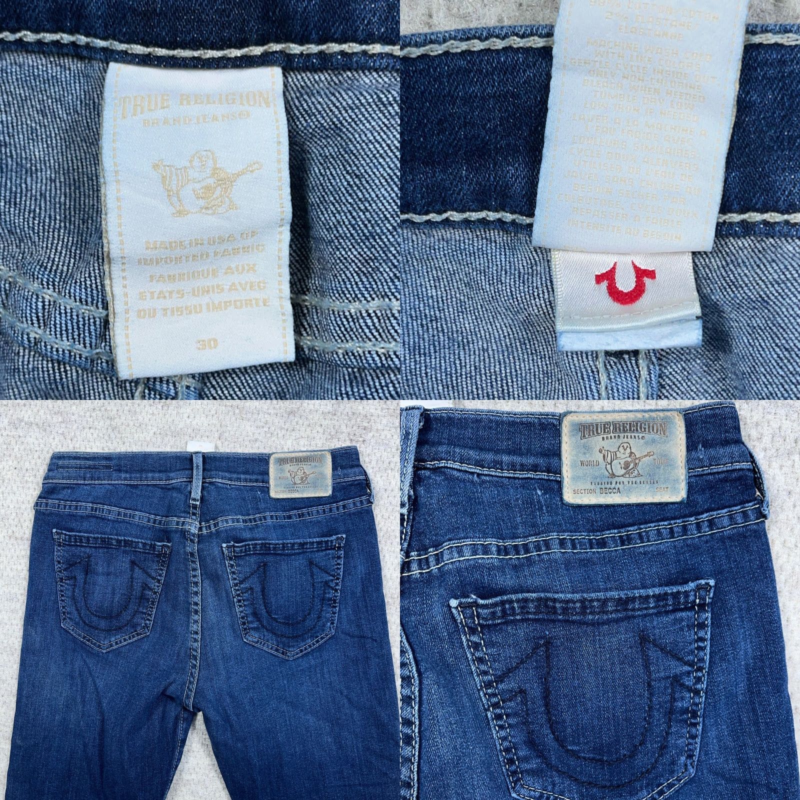 True Religion True Religion Jeans Women 30 Becca Boot Cut Dark Wash Mid Rise Made In USA Size 30" / US 8 / IT 44 - 9 Thumbnail