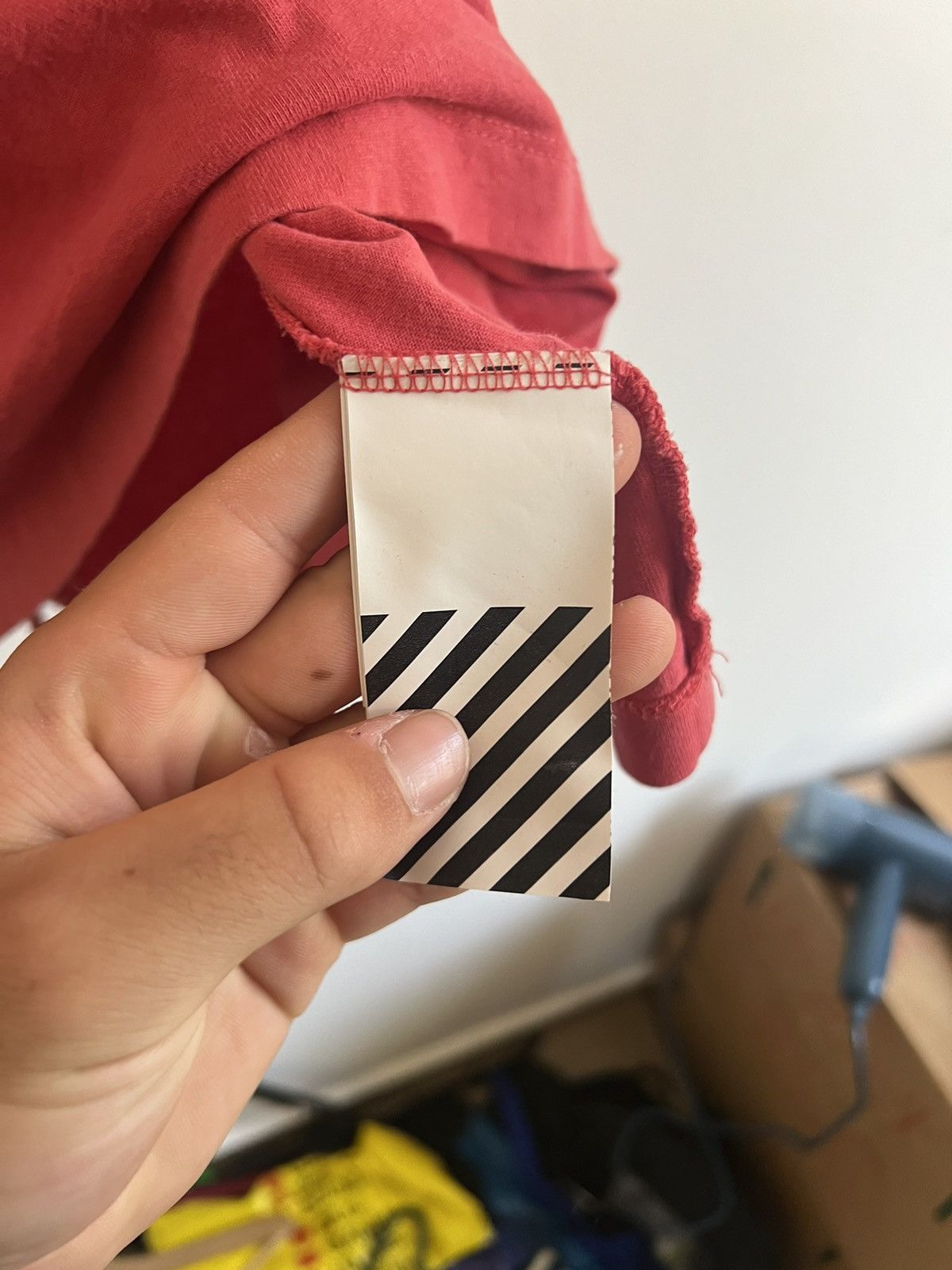 Off-White Off white slim logo Red TEE Size US M / EU 48-50 / 2 - 6 Thumbnail