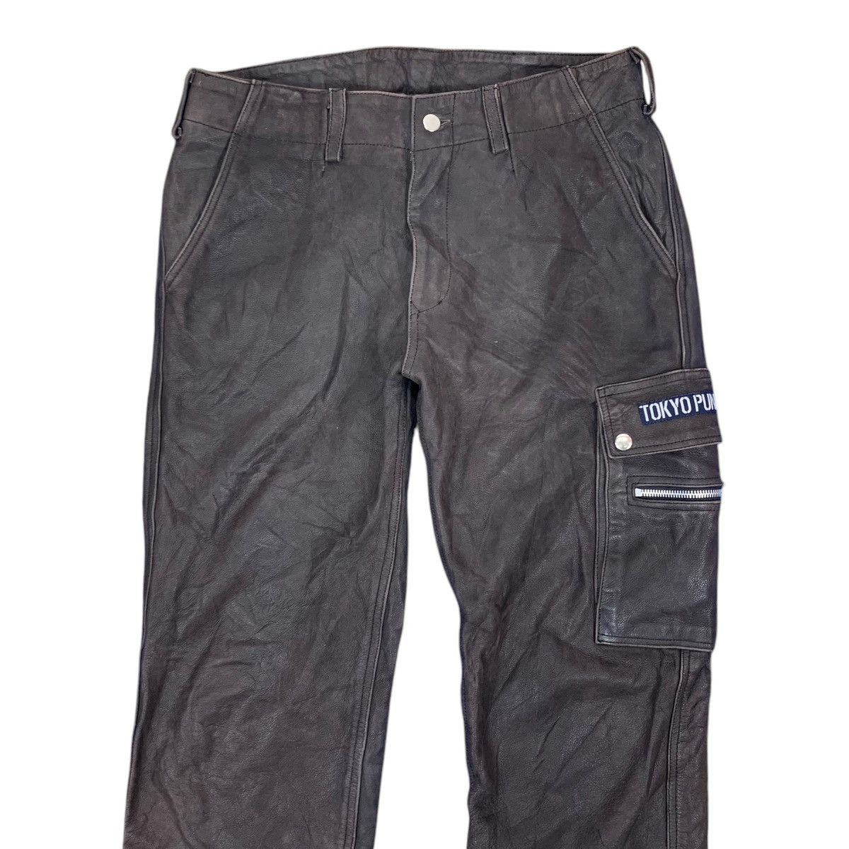 If Six Was Nine VINTAGE JIMSINN TOKYO PUNKER LEATHER PANT Size US 32 / EU 48 - 3 Thumbnail