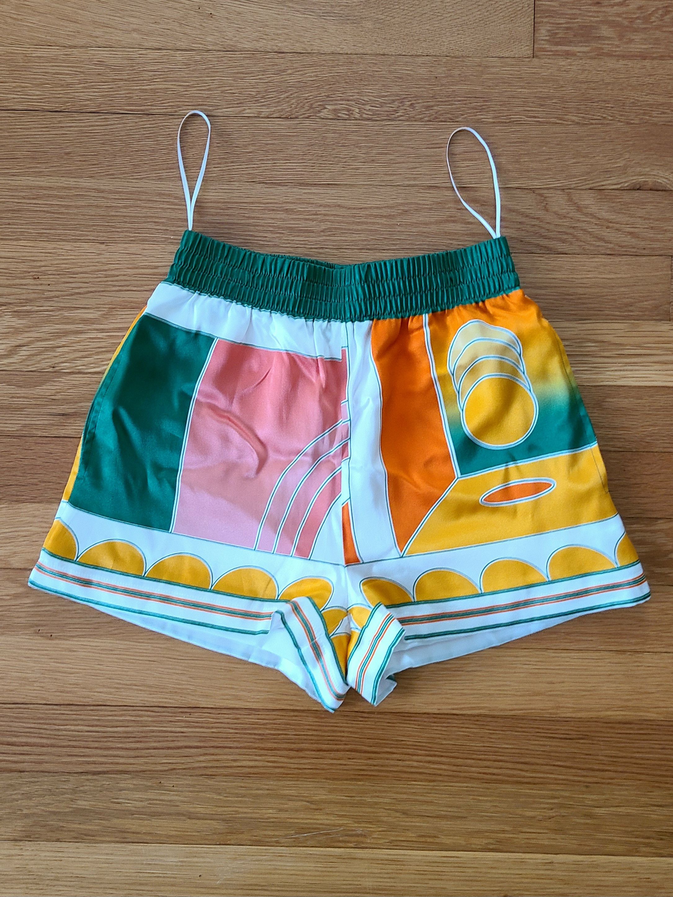 Casablanca Tennis Club Summer Court Silk Short Shorts