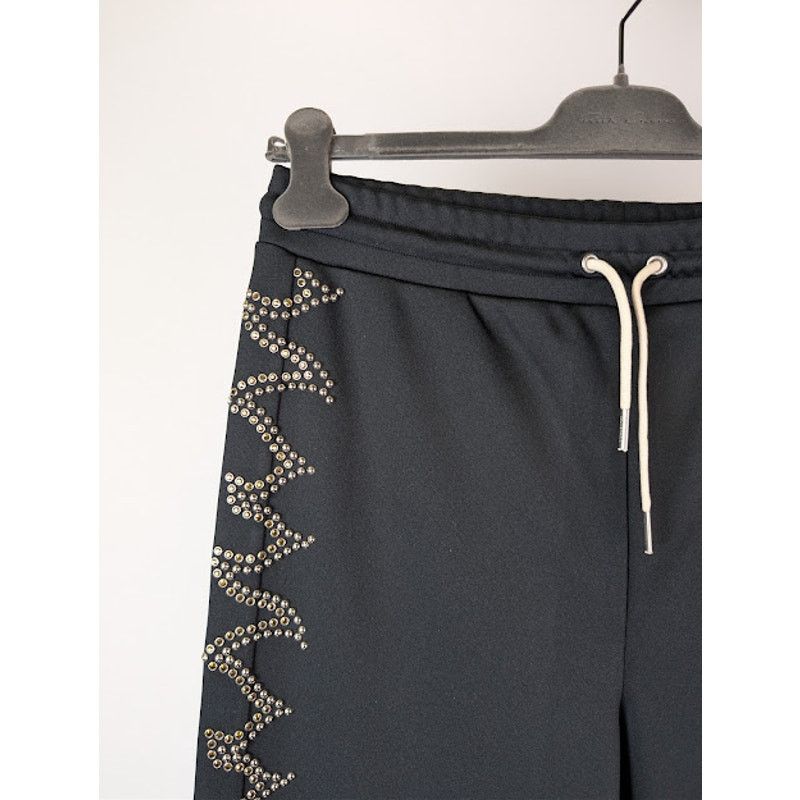 Celine o1rshd1 Logo-Print Studded Jersey Sweatpants in Black Size US 32 / EU 48 - 6 Thumbnail