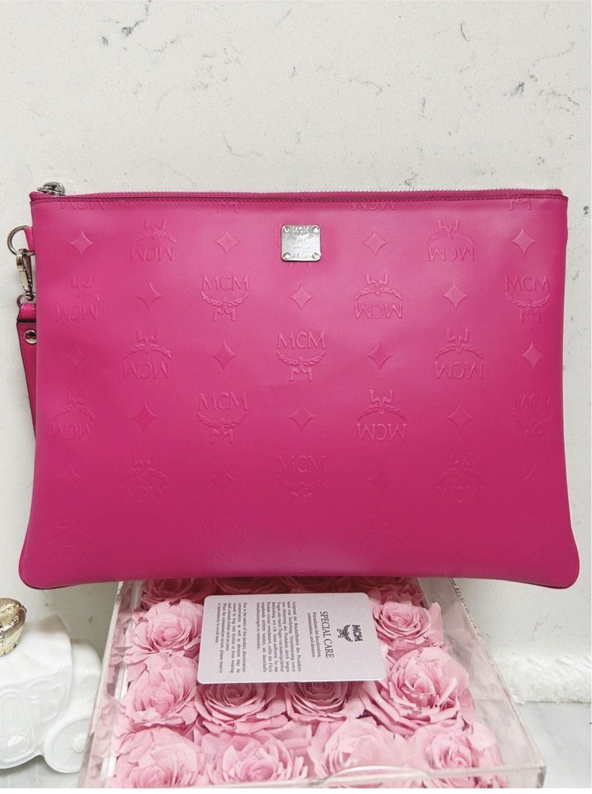 MCM Authentic MCM Barbie Pink XL Wristlet Pouch / Clutch Bag Size ONE SIZE - 2 Thumbnail