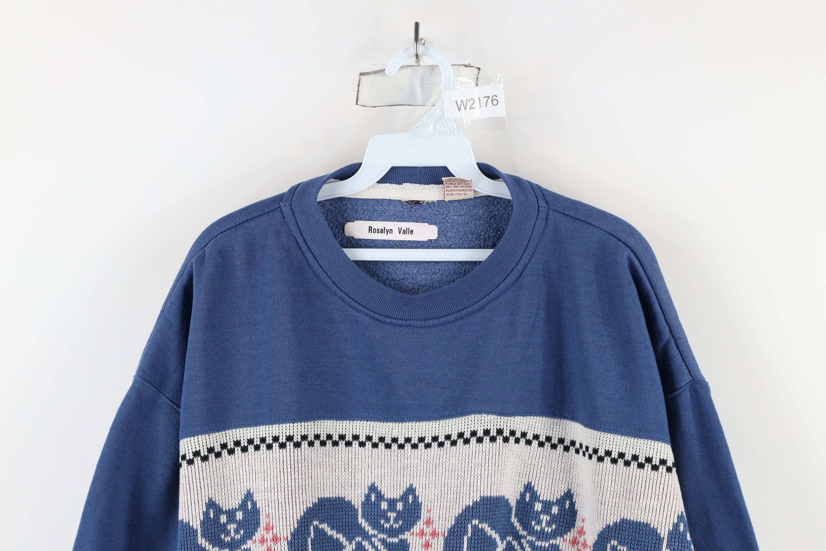 Vintage Vintage 90s Streetwear Knit Cat Kitten Crewneck Sweatshirt Size XXL / US 16-18 / IT 52-54 - 2 Thumbnail