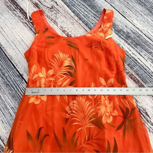 Vintage Vintage 90’s “Scarlett” Tropical Orange Sleeveless Dress Size XL / US 12-14 / IT 48-50 - 7 Thumbnail