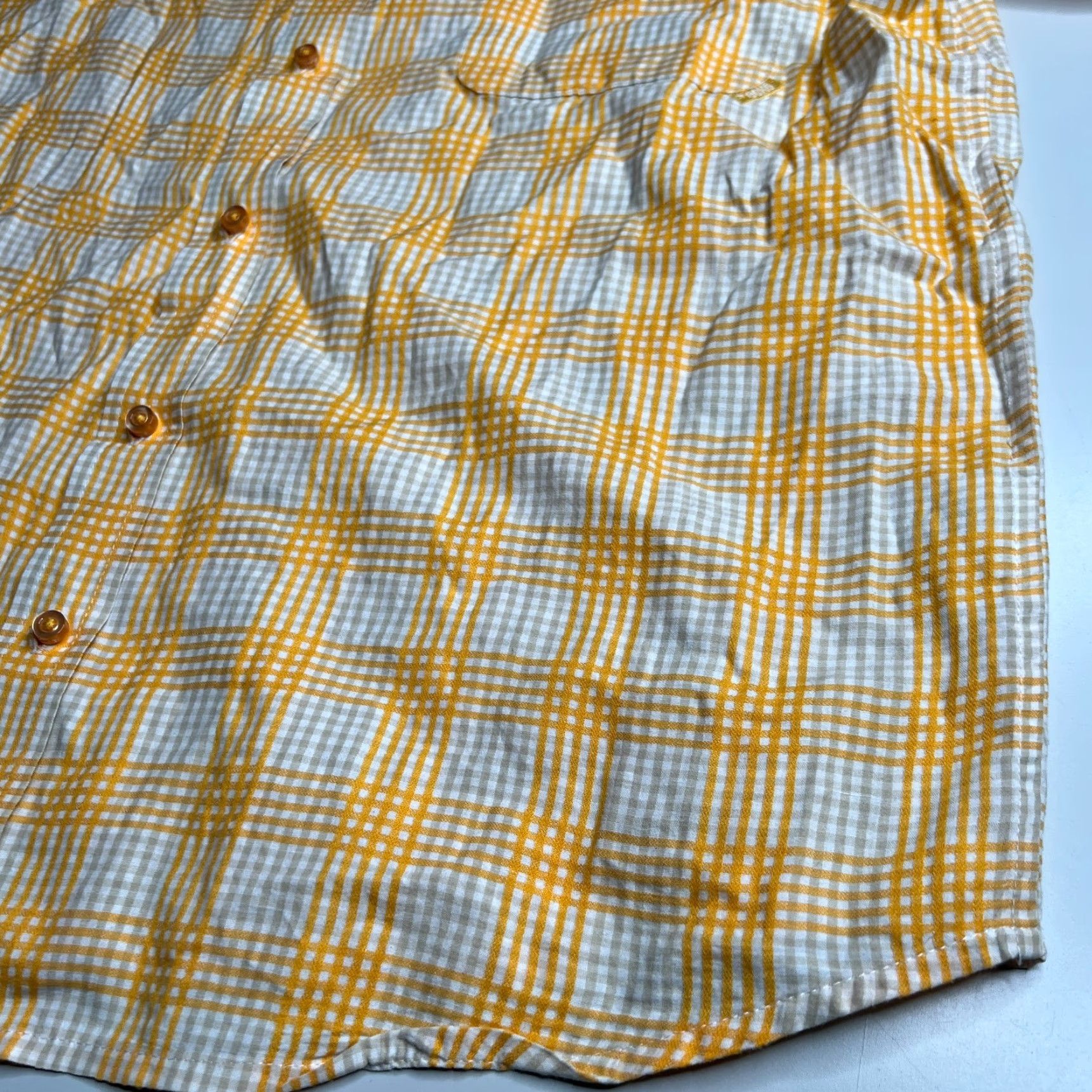 Ecko Unltd. Ecko Unltd Men’s Short Sleeve Button-Up Shirt Yellow Plaid 100% Cotton M Regular Mens Size US M / EU 48-50 / 2 - 6 Thumbnail
