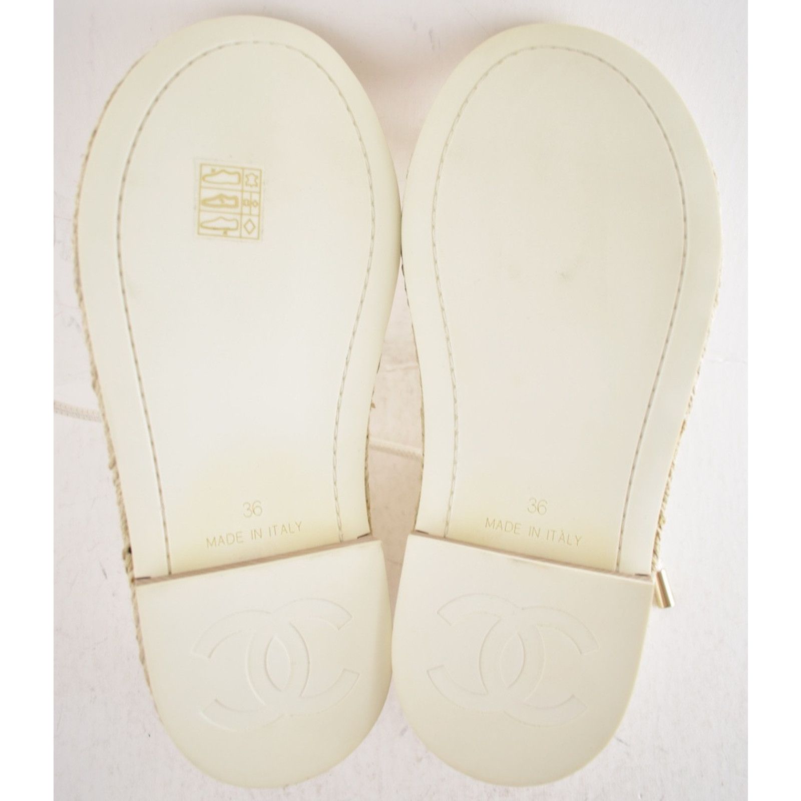 Chanel Chanel White Lambskin CC Mules Lace Up Espadrille Sandal 36 Size US 6 / IT 36 - 21 Thumbnail
