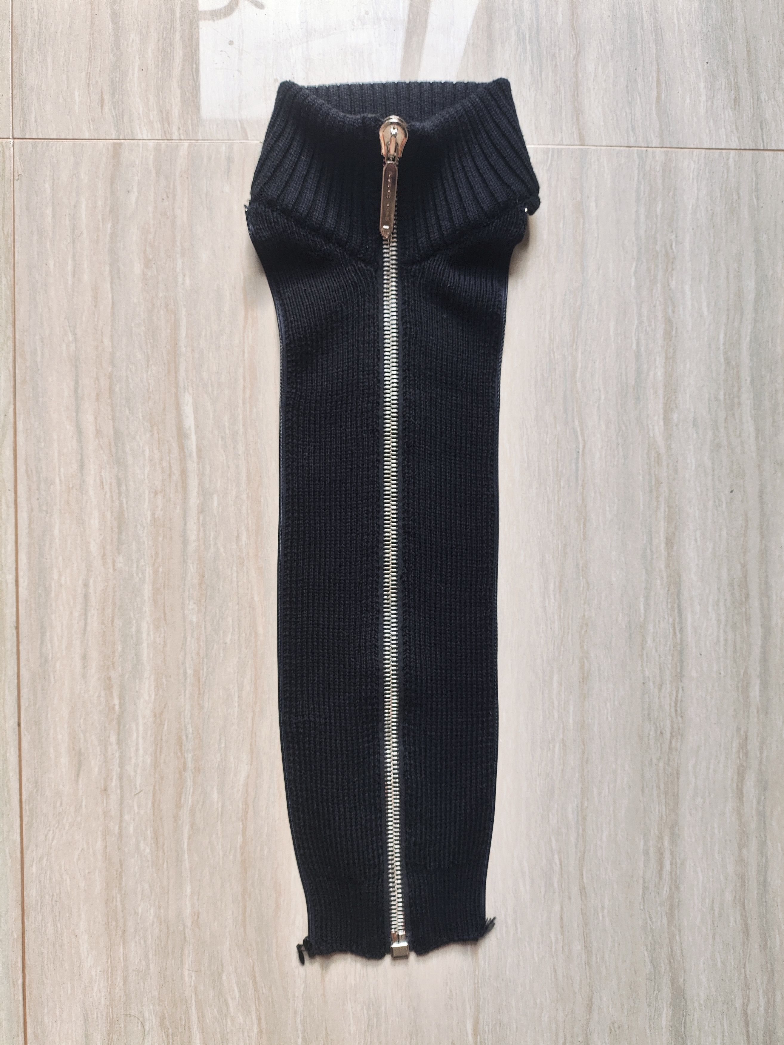 Philipp Plein Avant-Garde Knitted Zipper Collar Scarf Size ONE SIZE - 3 Thumbnail