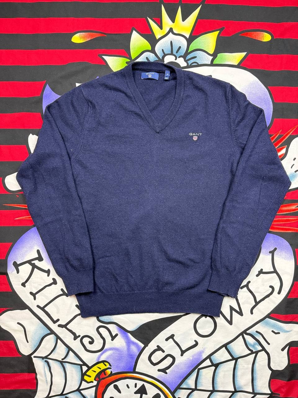 Gant Gant USA wool blue v-neck sweater Size M Size US M / EU 48-50 / 2 - 1 Thumbnail