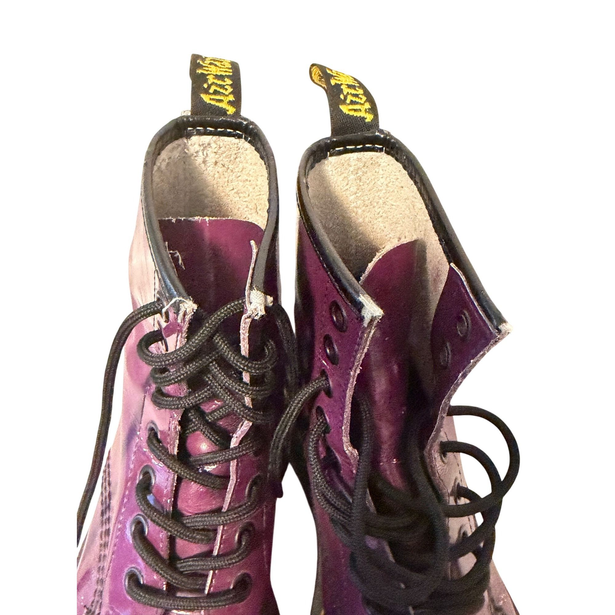 Dr. Martens Dr. Martens Purple Patent Combat Boots Womens Size 5 Lace-Up Size US 5 / IT 35 - 8 Thumbnail