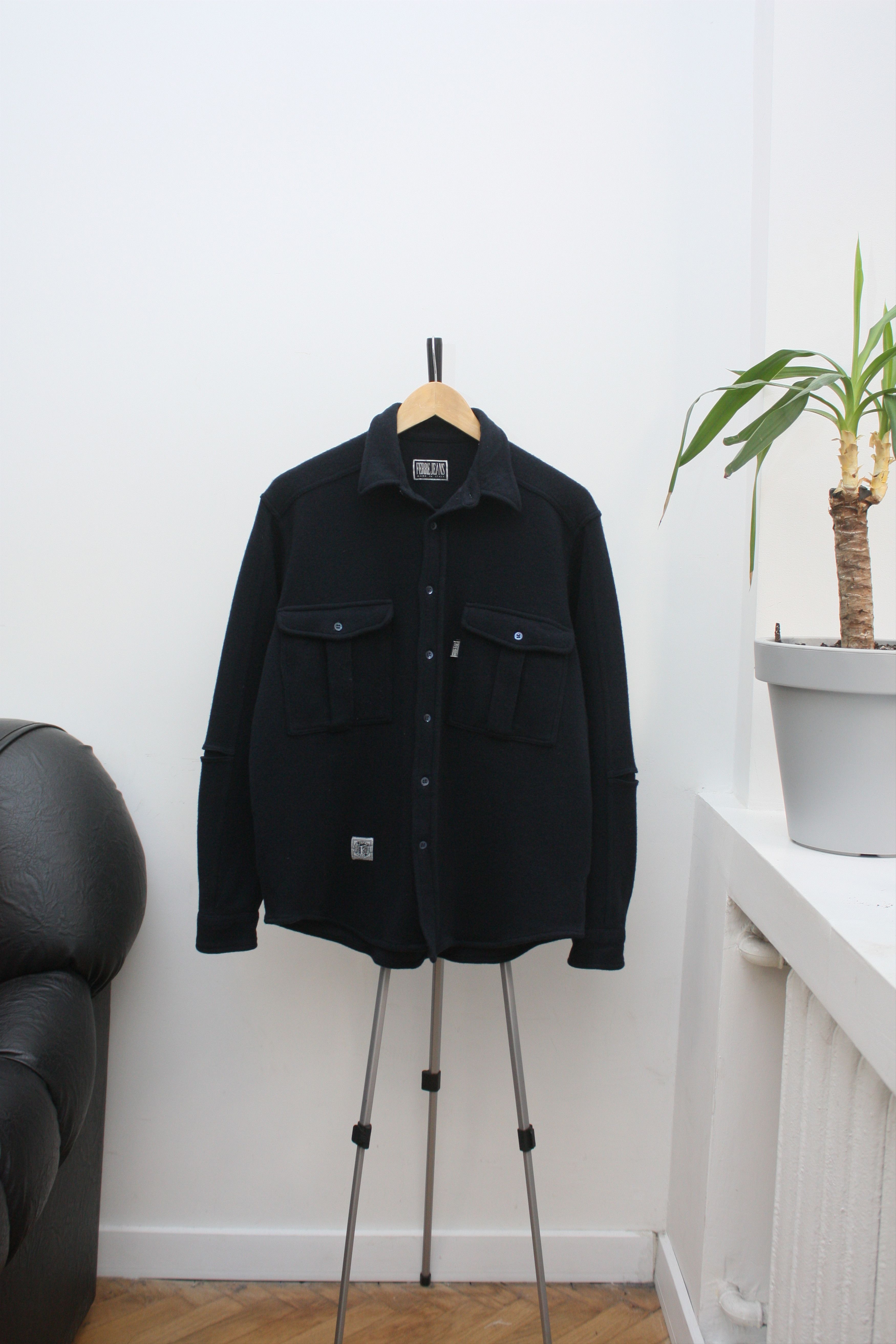 Ferre Ferre Jeans Vintage Wool Dark Navy Overshirt Made In Italy Size US M / EU 48-50 / 2 - 2 Thumbnail