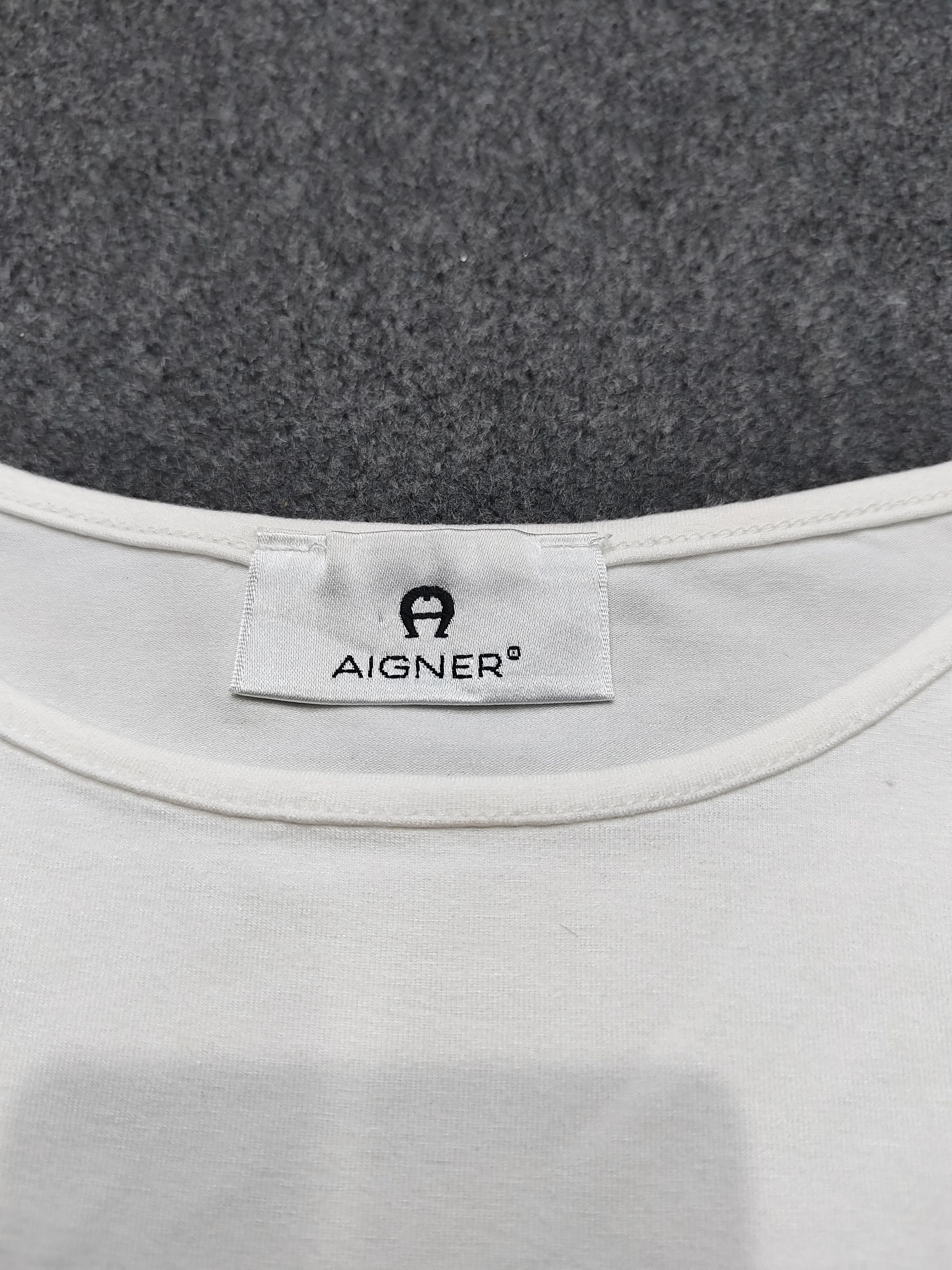 Aigner 2000s Aigner- Minimal Panel Embroidered Logo Viscose Tshirt Size M / US 6-8 / IT 42-44 - 8 Thumbnail