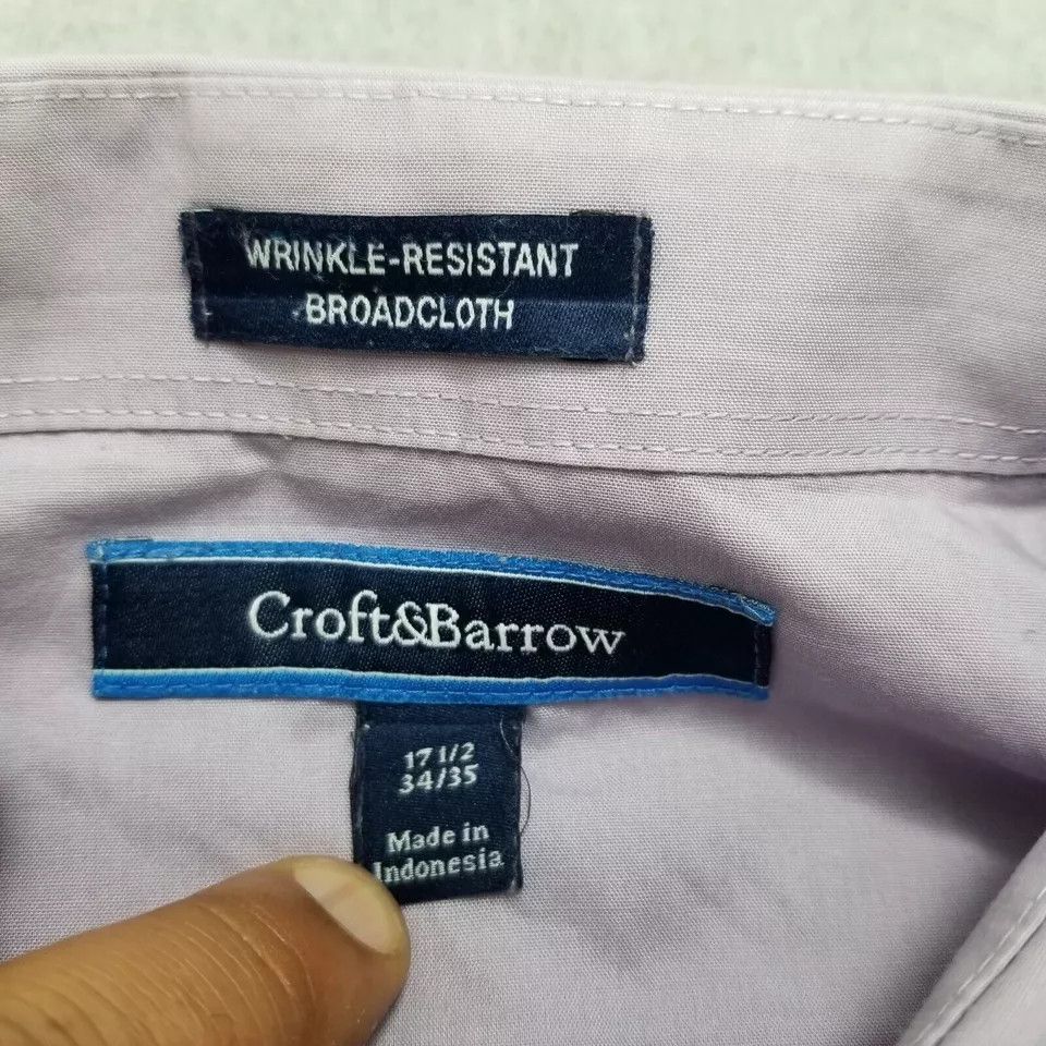 Croft & Barrow Croft & Barrow Shirt Mens 17.5 Purple Button Up Long Sleeve Size US L / EU 52-54 / 3 - 7 Thumbnail