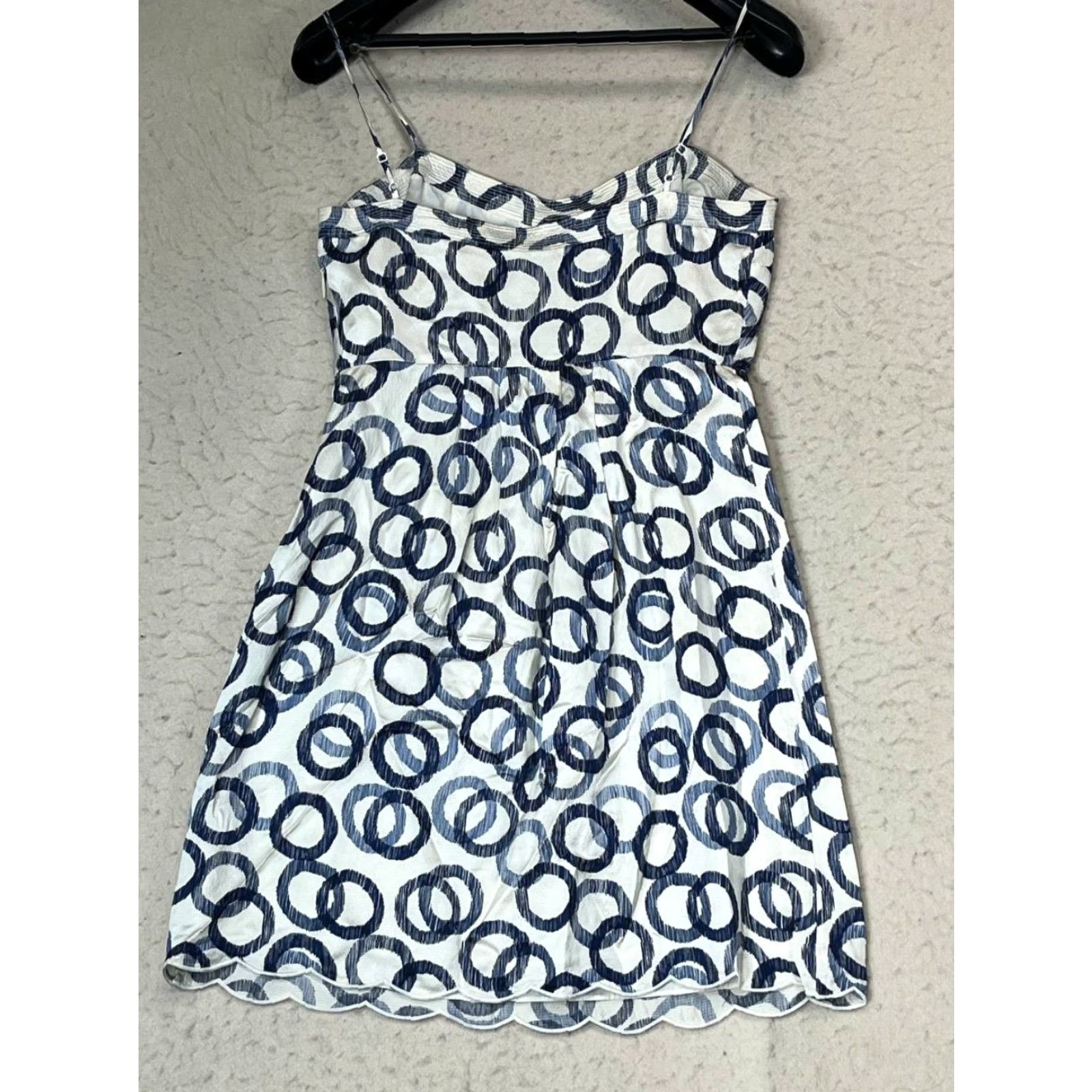 Juicy Couture VINTAGE Juicy Couture Dress Max Beach Sleeveless Skater Silk Blue White Knee Length 6 Womens Summer Size M / US 6-8 / IT 42-44 - 3 Thumbnail