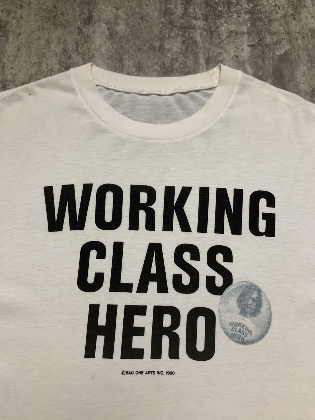 Vintage John Lennon WORKING CLASS HERO 1990 Bag One Arts Inc Size US L / EU 52-54 / 3 - 2 Thumbnail
